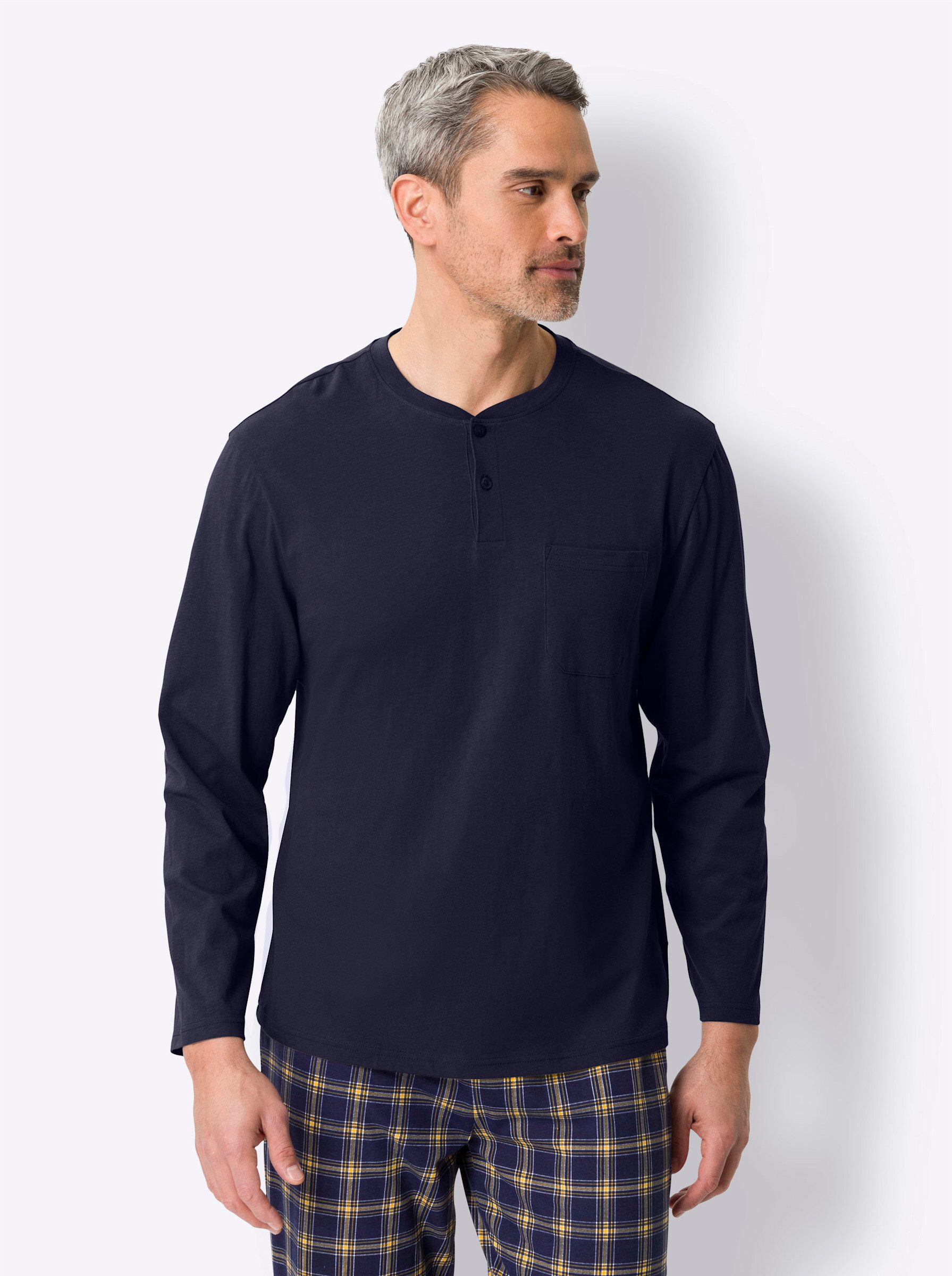 Schlafanzug Schlafanzug-Shirt Langarm