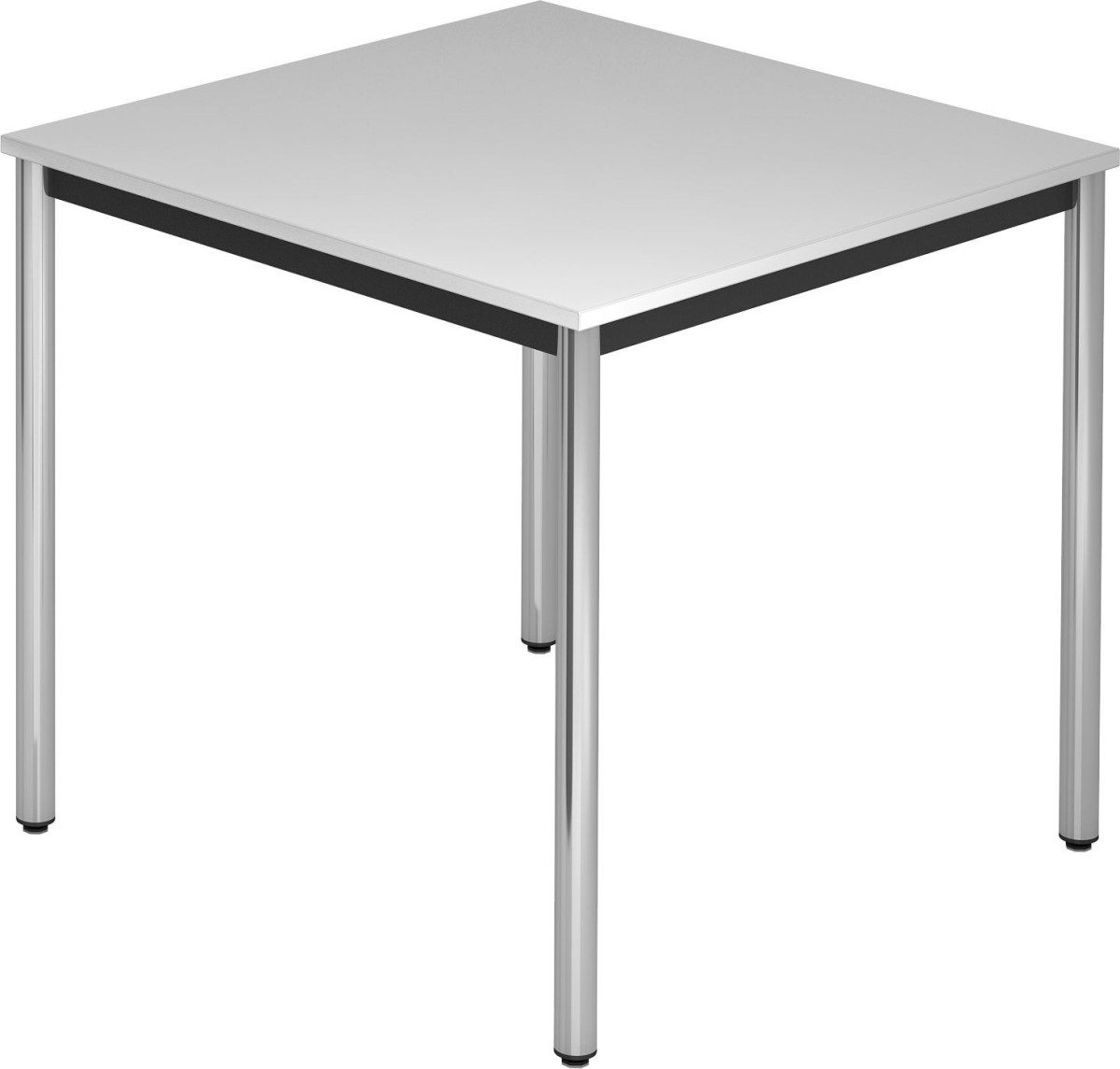 HAMMERBACHER Konferenztisch Besprechungstisch Rundfuß 80x80 Grau/Chrom