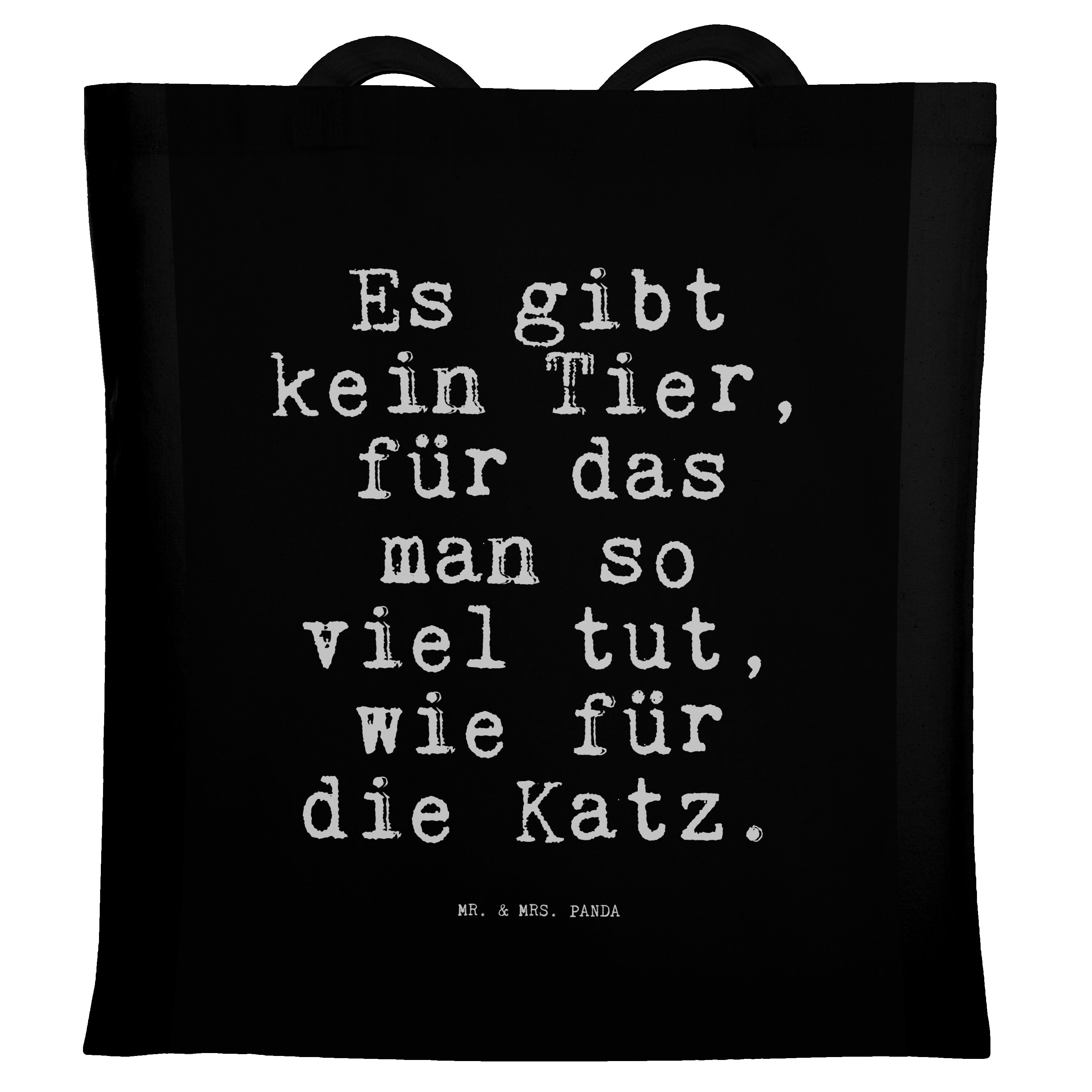 Mr. & Mrs. Panda Tragetasche Es gibt kein Tier,... - Schwarz - Geschenk, Herrchen, Katze, Beutelta (1-tlg)