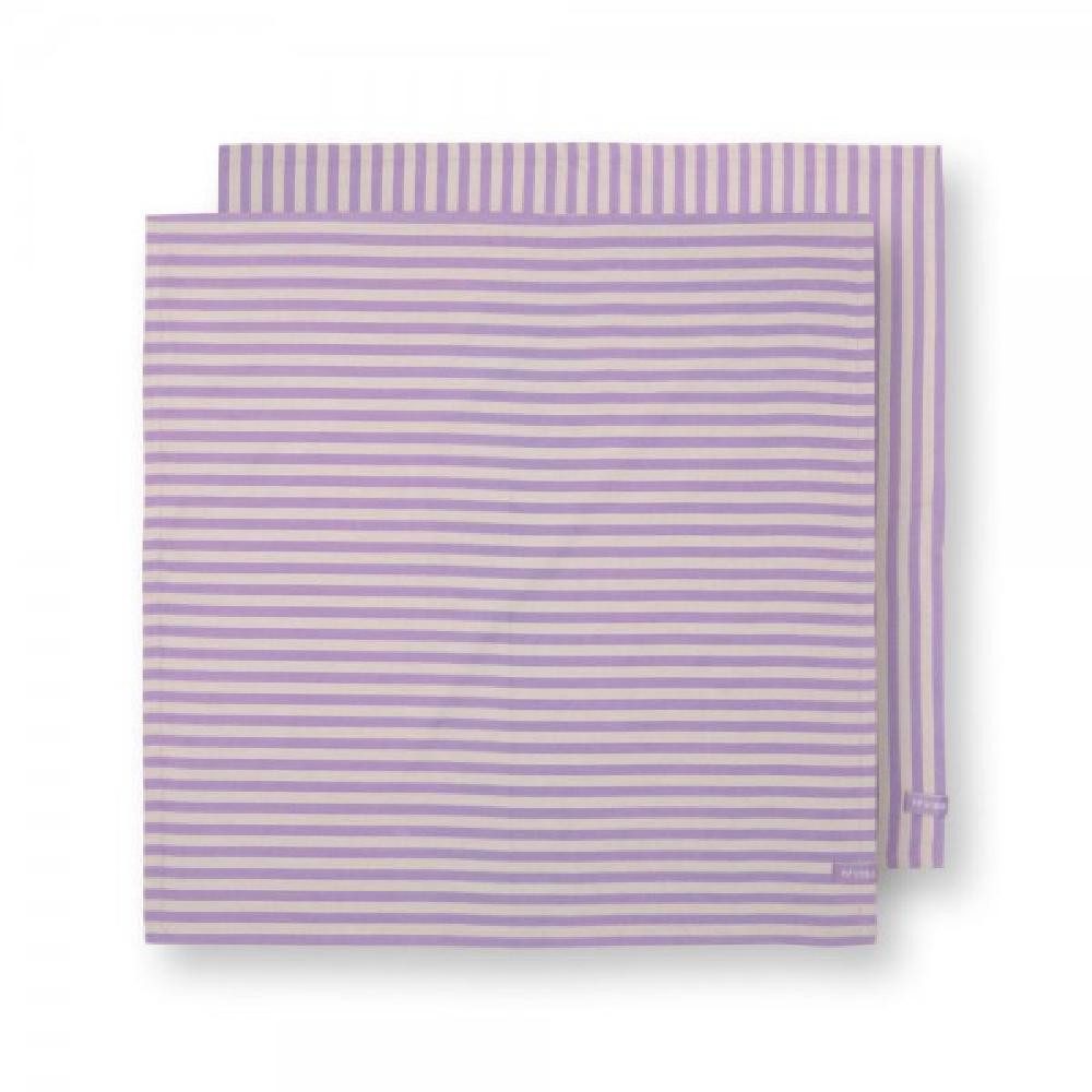 PiP Studio Geschirrtuch Geschirrtücher-Set Stripes Lila (65x65cm) (2-teilig)