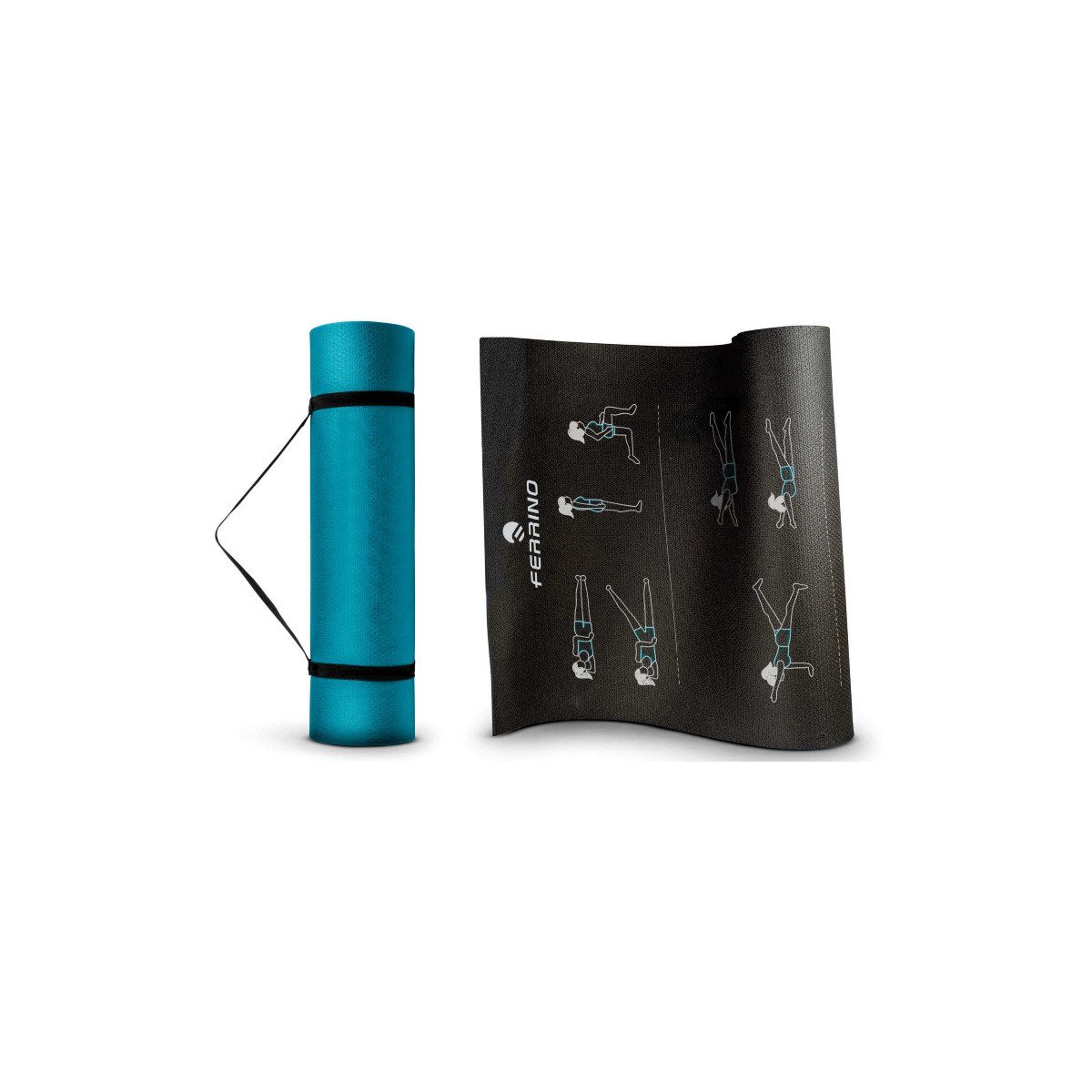 Ferrino Yogamatte Trainingsmatte Fitnessmatte rutschfest 186x61 cm 8 mm dick