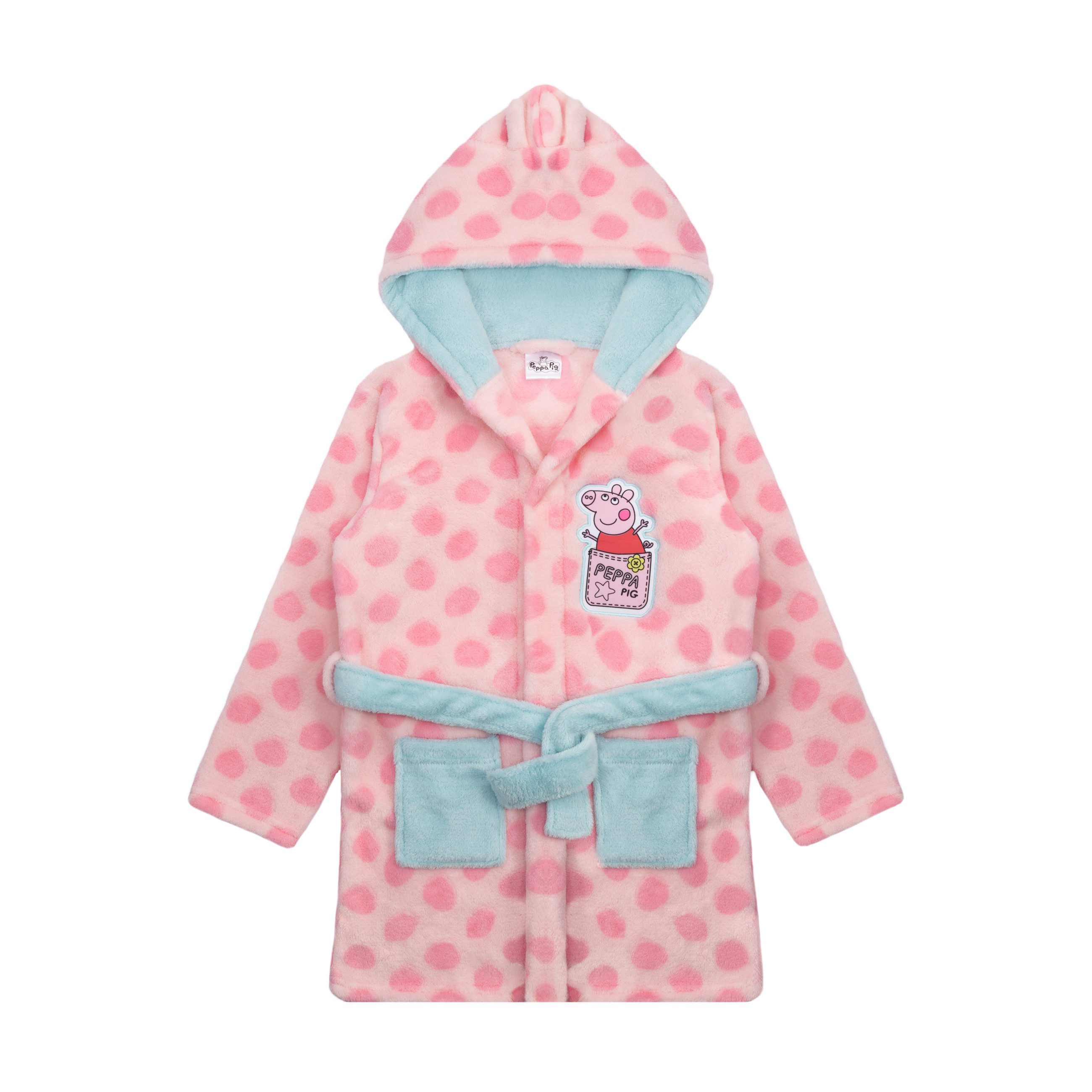 Peppa Pig Bademantel Peppa Wutz Mädchen Bademantel Morgenmantel, Gürtle