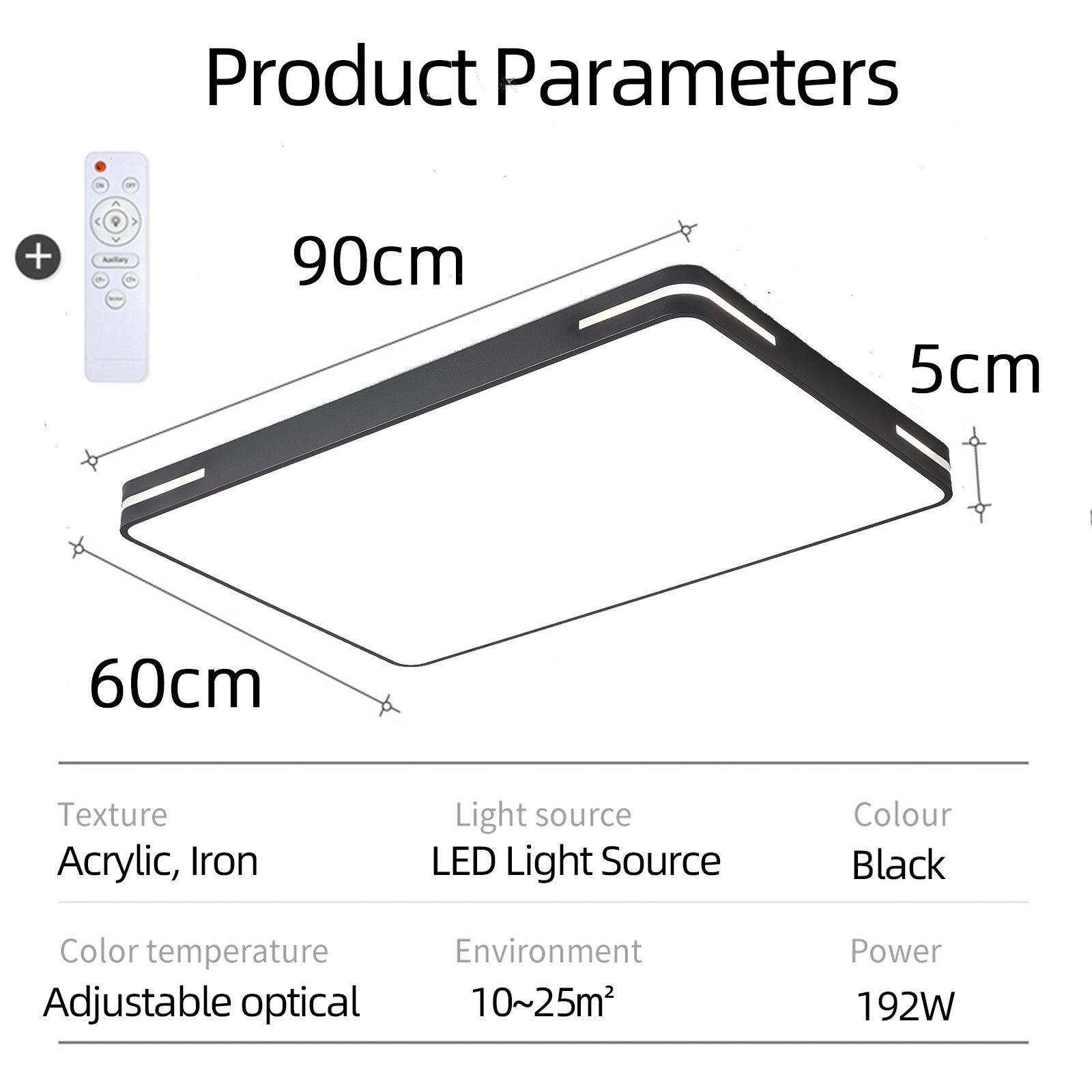 Natsen Deckenleuchte 192W LED Deckenlampe Rechteckig günstig online kaufen