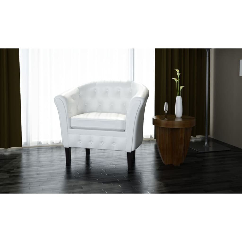 furnicato Sessel Weiß Kunstleder | Einzelsessel