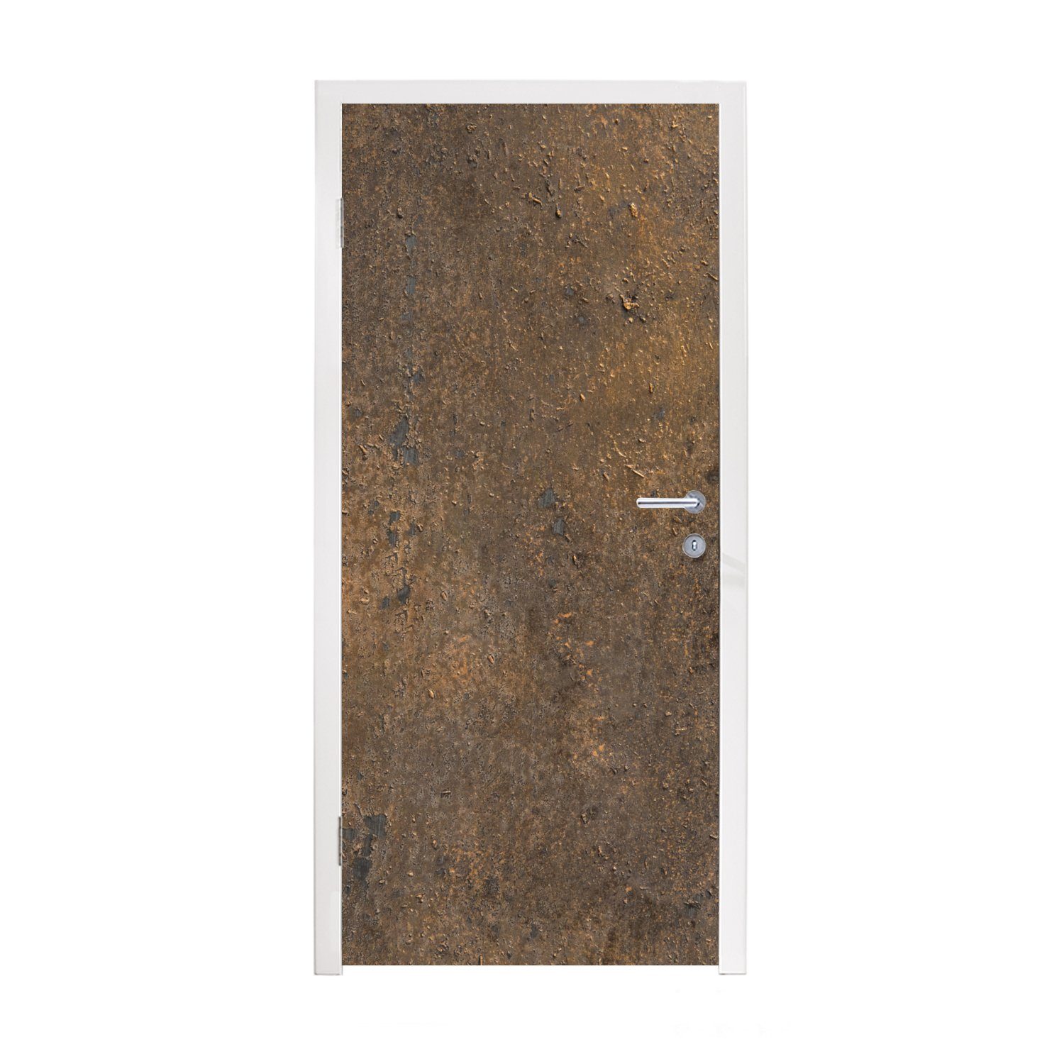 MuchoWow Türtapete Rostdruck - Eisen - Braun, Matt, bedruckt, (1 St), Fototapete für Tür, Türaufkleber, 75x205 cm