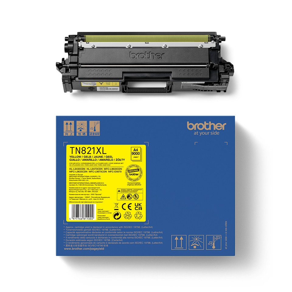 Brother TN-821XLY Jumbo-Toner Gelb (ca 9000 Seiten) Tintenpatrone