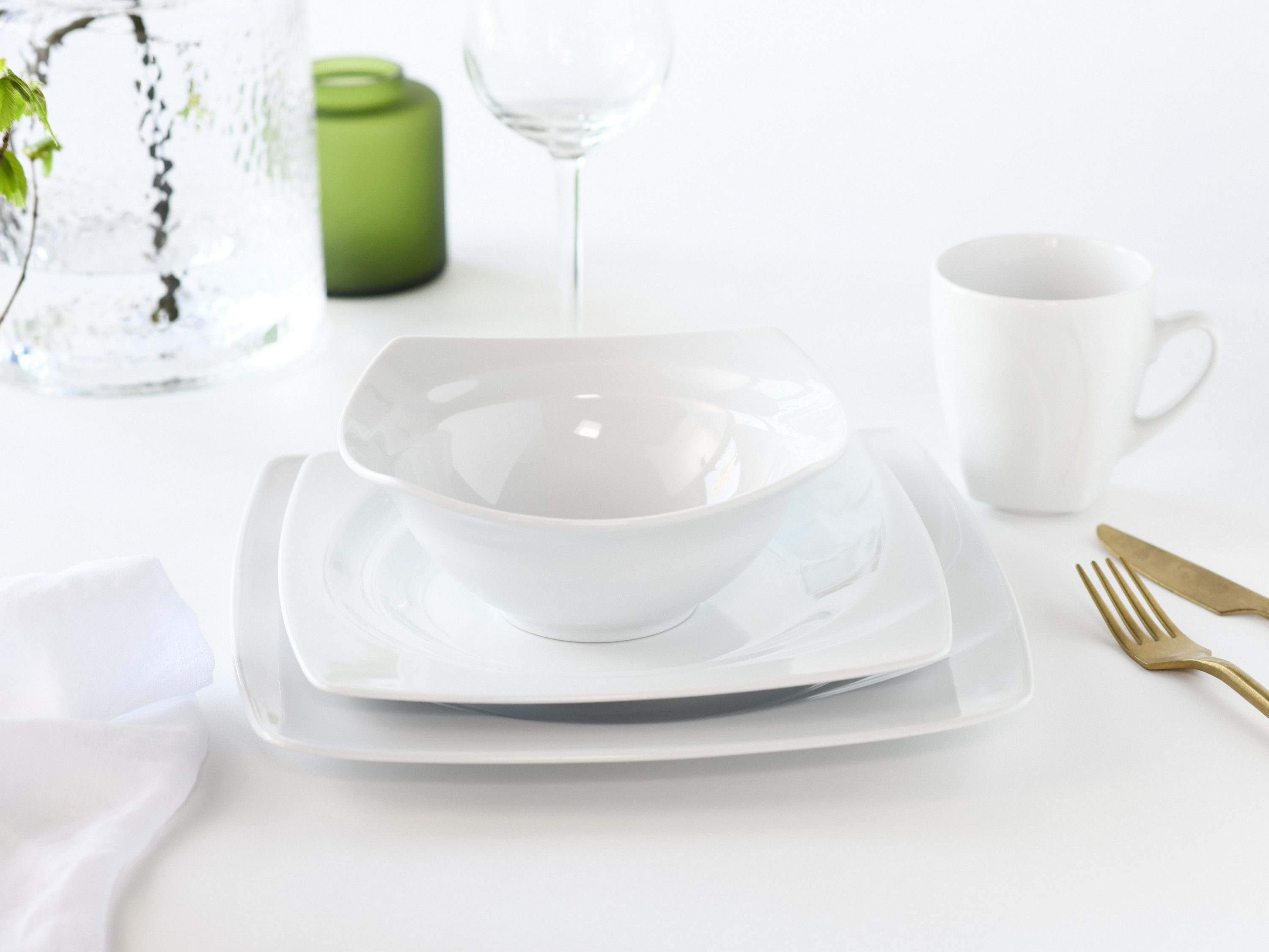 CreaTable Müslischale Celebration Weiss, Porzellan, (Set, 6-tlg)