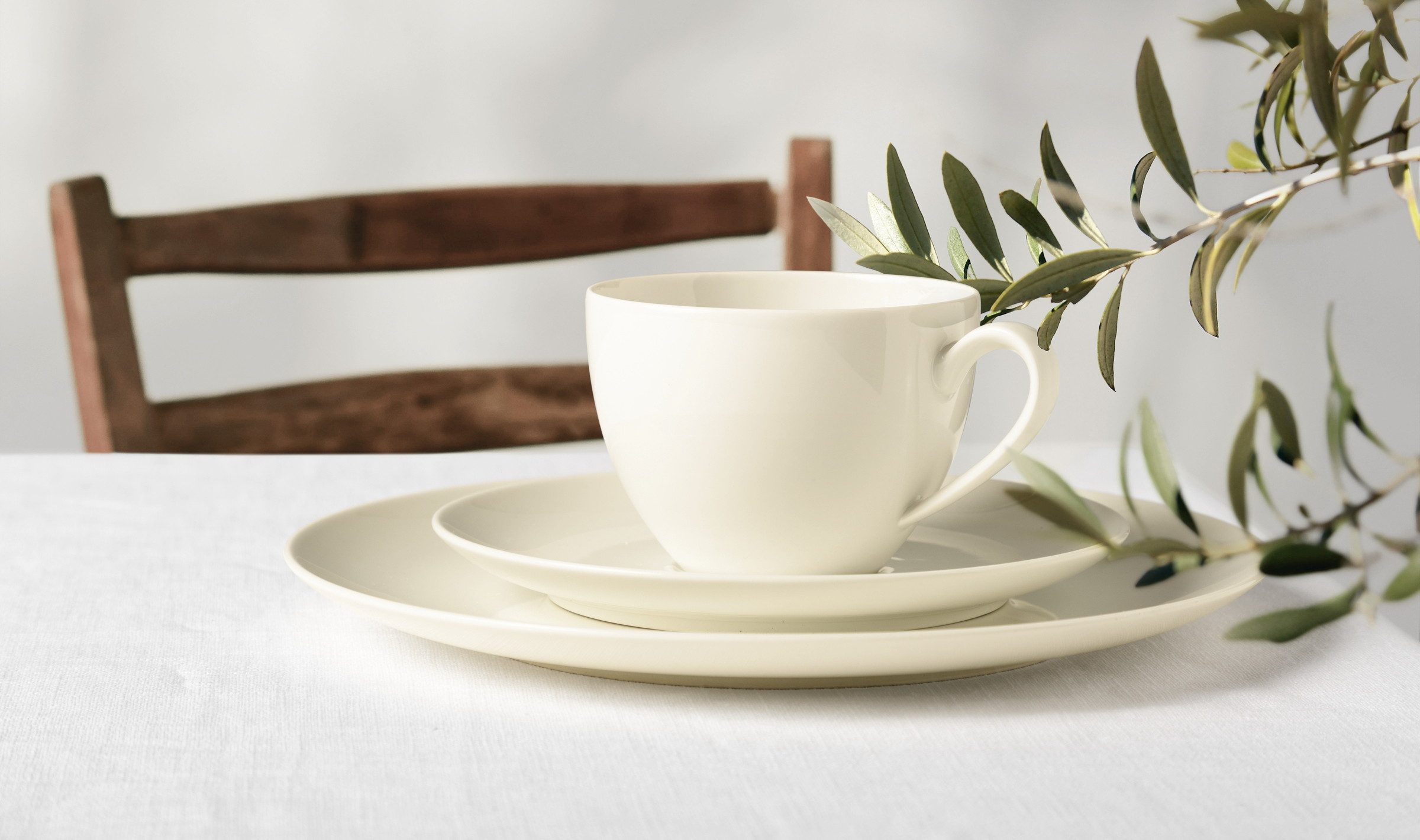 Seltmann Weiden Kaffeeservice Savona (18-tlg), 6 Personen, Porzellan, 6x Tassen 0,27 l, 6x Untertassen 16 cm & 6x Frühstücksteller 22,6 cm