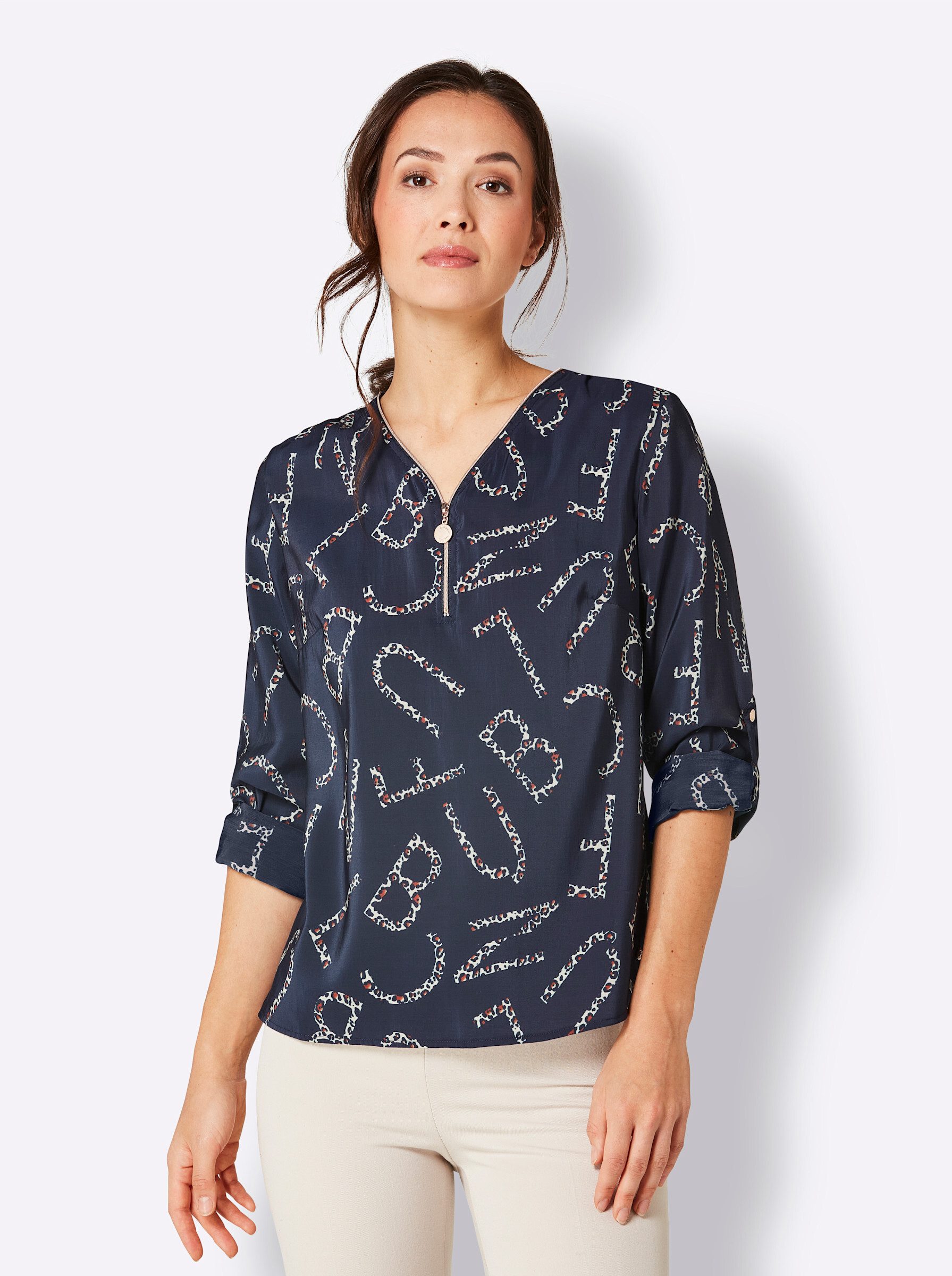Klassische Bluse Modal-Bluse Langarm