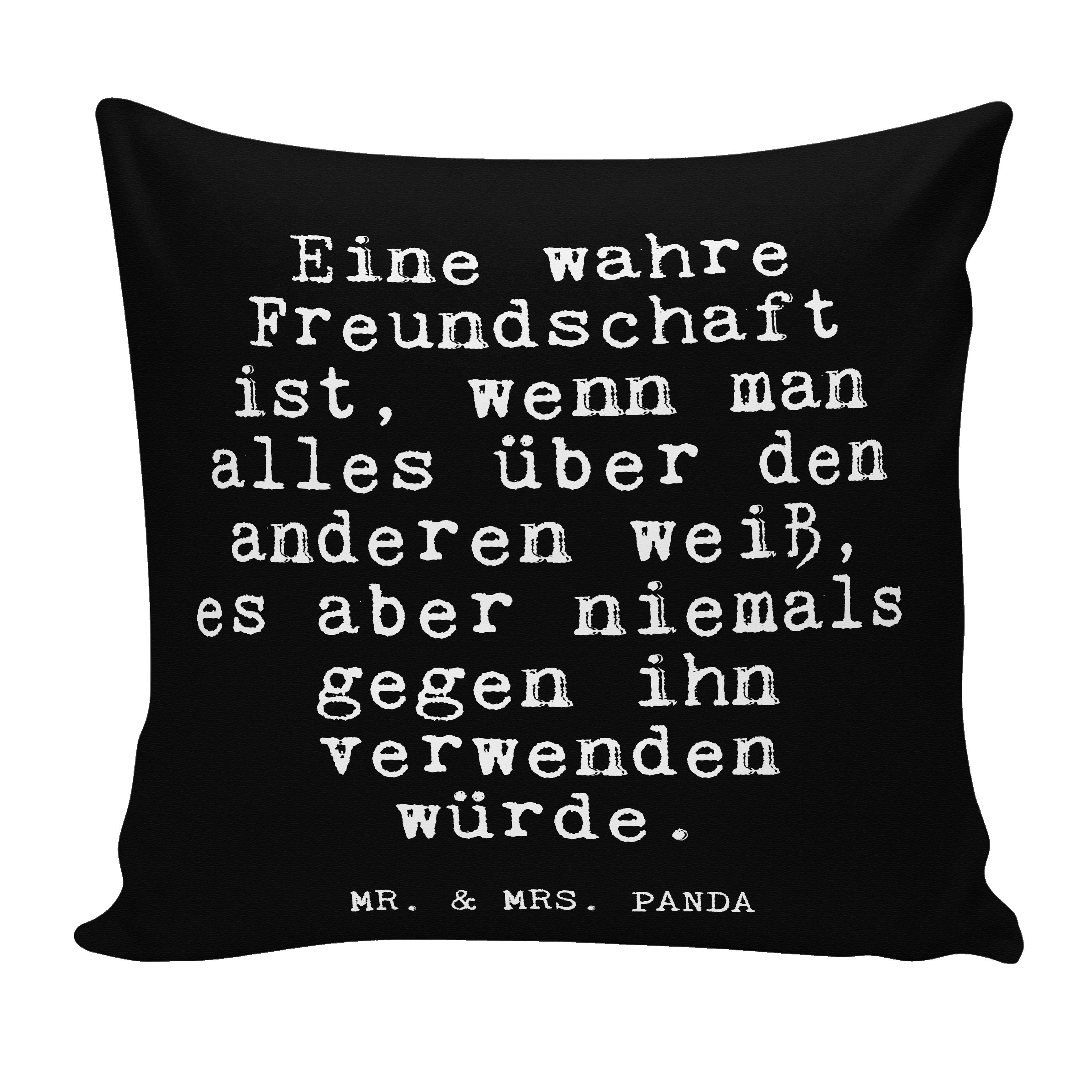 Mr. & Mrs. Panda Dekokissen Eine wahre Freundschaft ist,... - Schwarz - Geschenk, Freundin, Sprüc