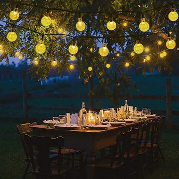KINSI LED Solarleuchte Solar Lichterkette Aussen, LED Blasenlampe Lichterketten,7M 50 Lichter, Geeignet für Garten, Baum, Hochzeit, Party