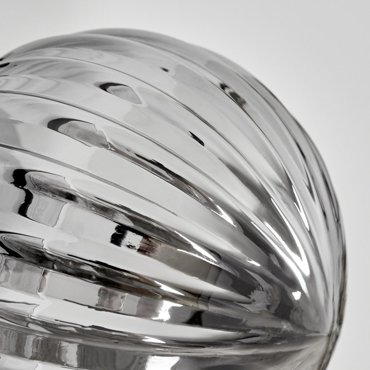 hofstein Wandleuchte Wandlampe aus Metall/Riffelglas in Schwarz/Rauchfarben, ohne Leuchtmittel, mit Glasschirm(10 cm) u. An/-Auschalter, 1x G9, ohne Leuchtmittel