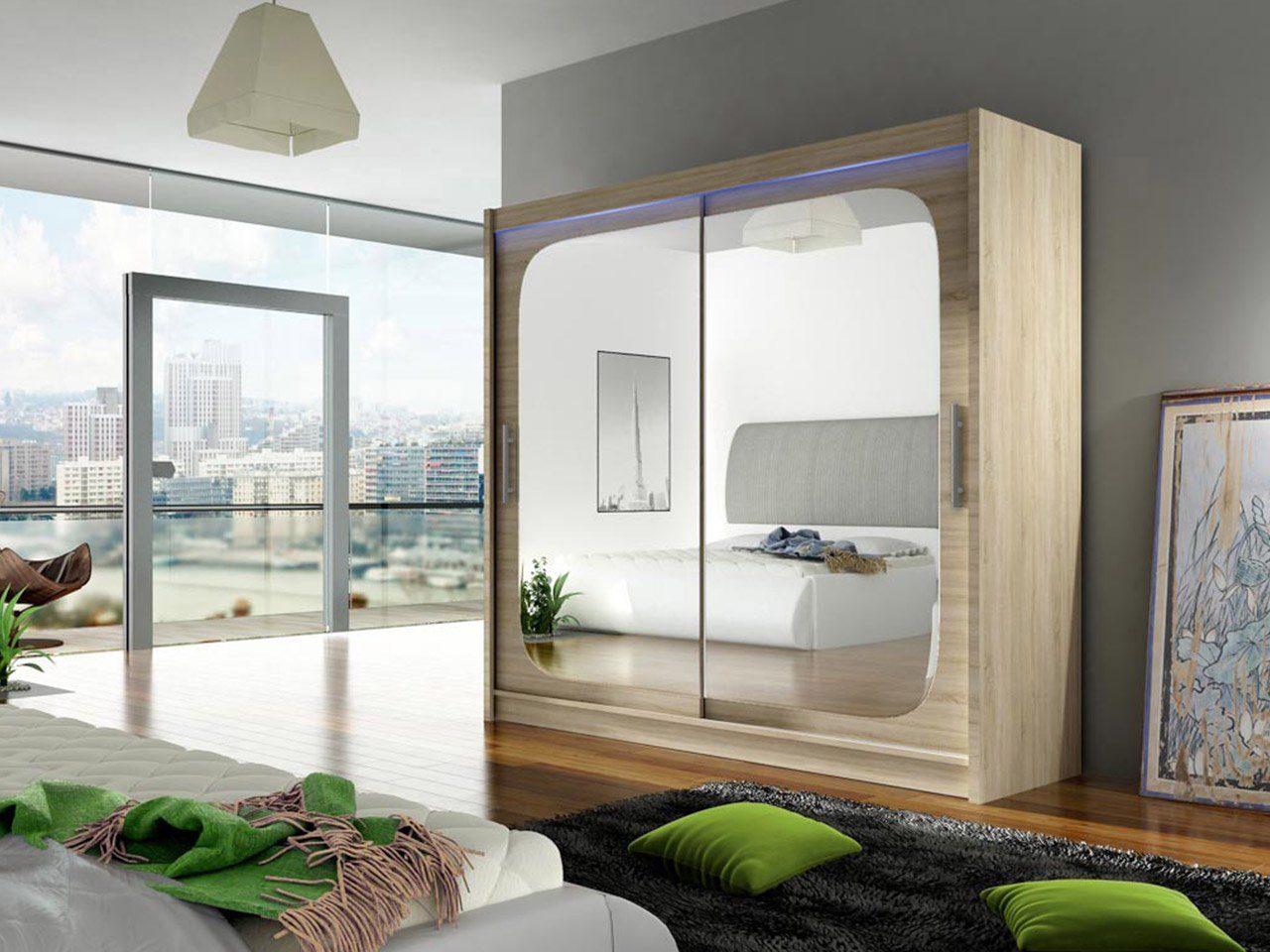 MIRJAN24 Kleiderschrank London VIII (mit Schiebetüren, günstig online kaufen