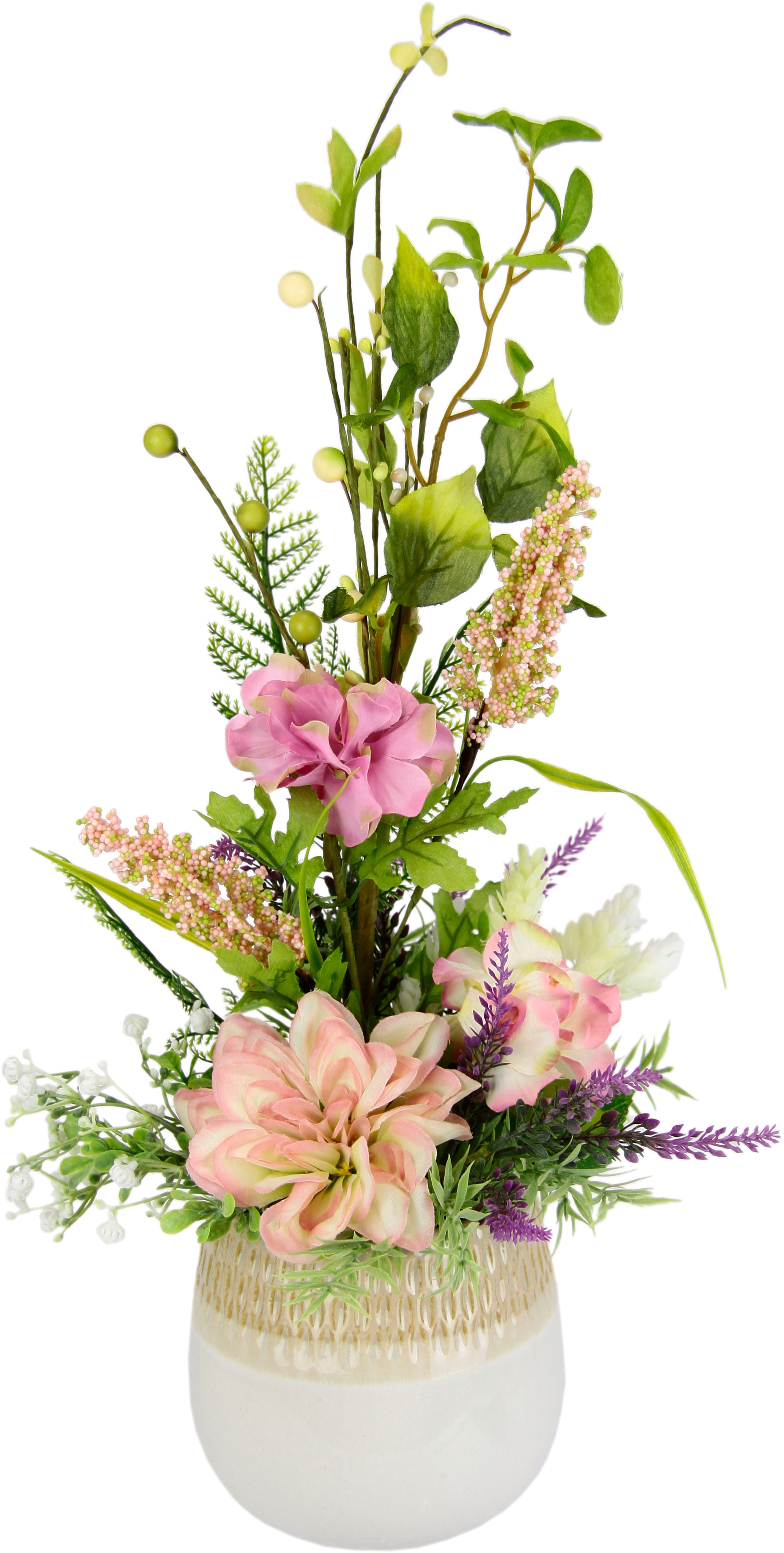 Kunstblume Gesteck aus Hortensien und Dahlien, I.GE.A., Höhe 47 cm günstig online kaufen