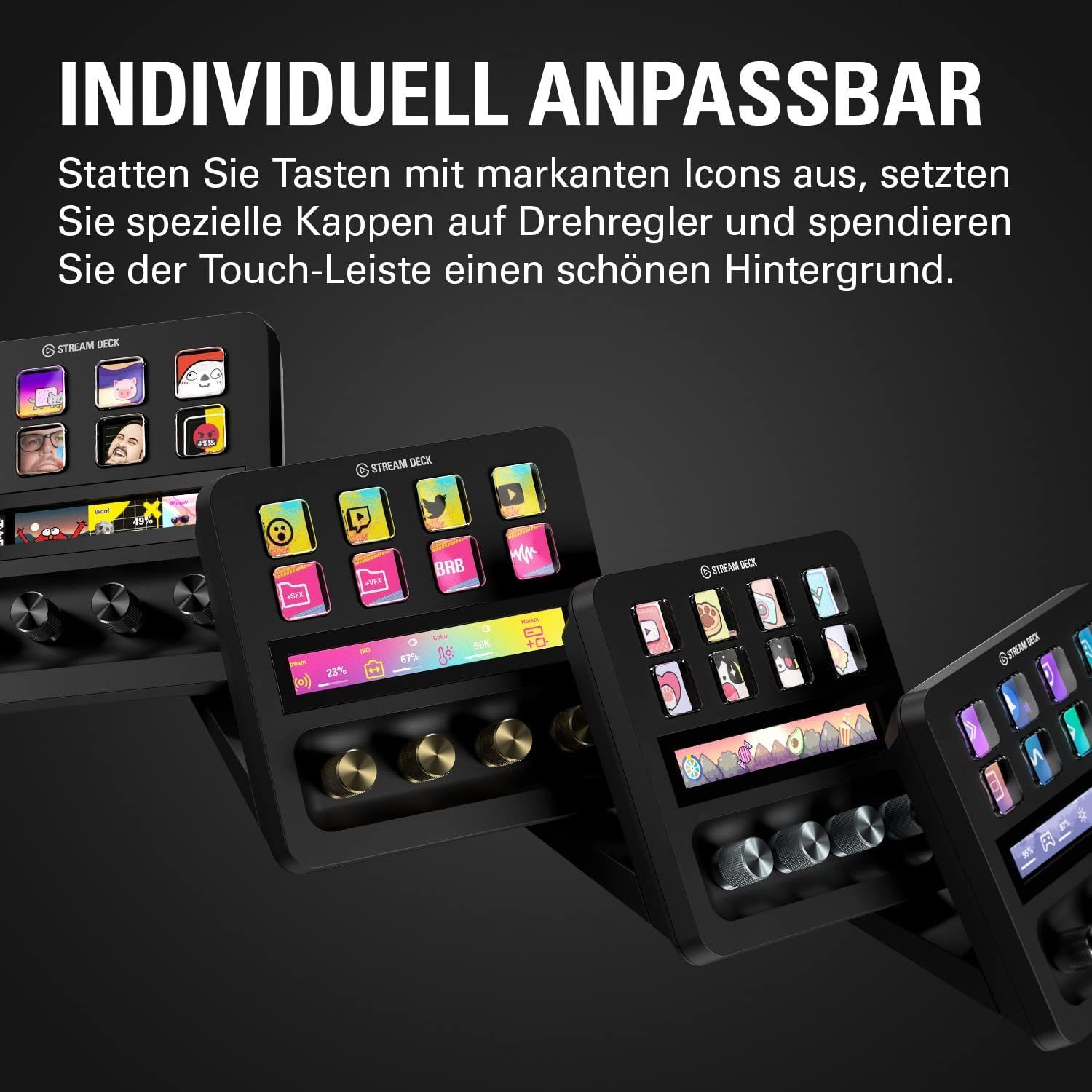 Elgato Streaming-Box Stream Deck +, Backlit, Hotkeys and Media Keys, Integrated Stand, Customizable Keys