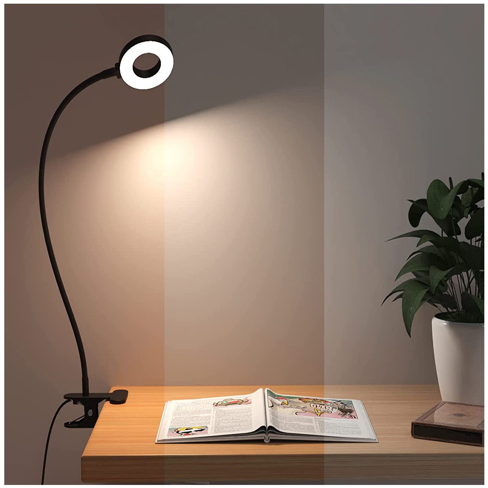 MUPOO Klemmleuchten LED Schreibtischlampe,3 Farbtemperatur,Clip-on-Lampe,Le günstig online kaufen