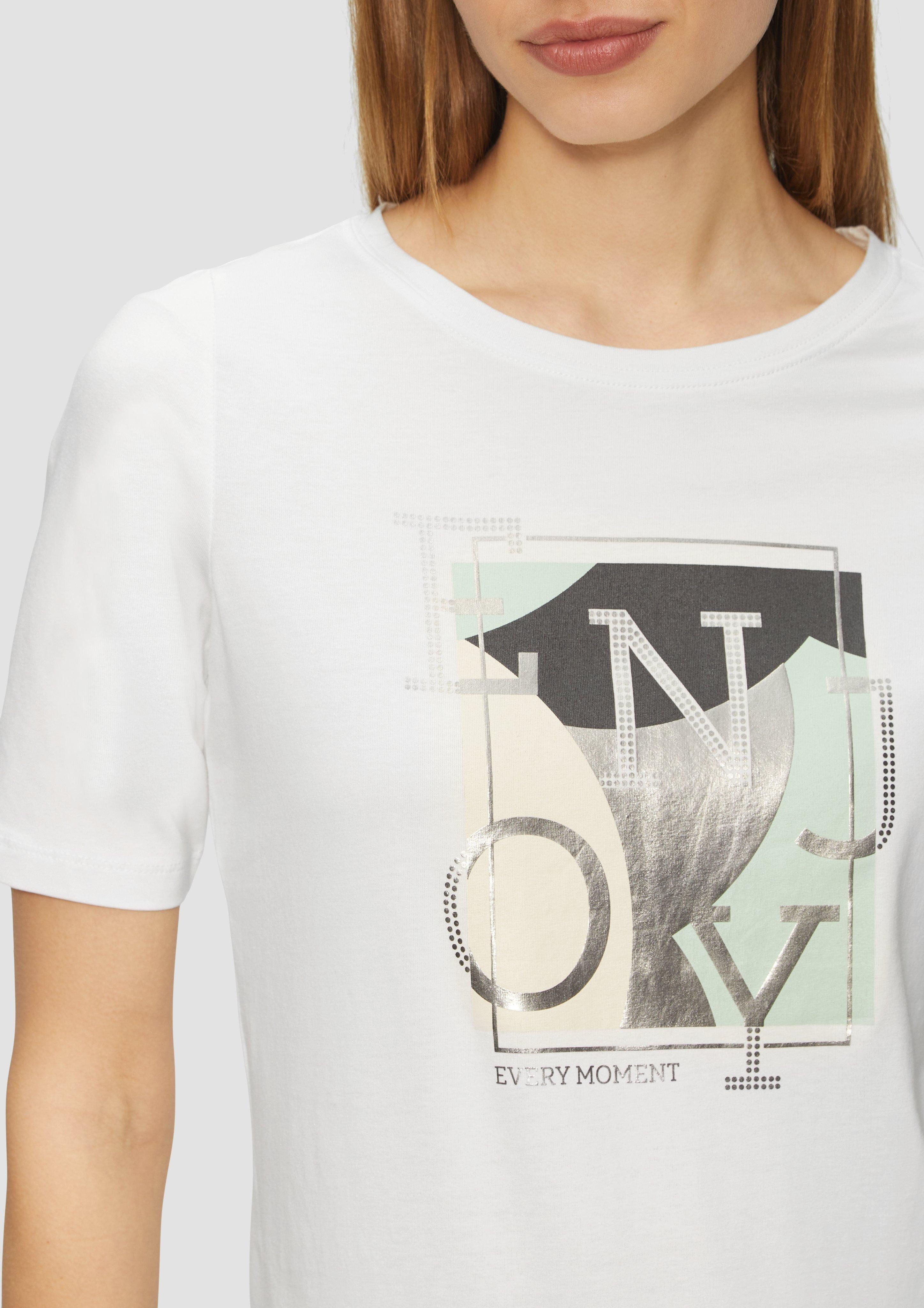 s.Oliver Kurzarmshirt Elastisches T-Shirt mit Frontprint günstig online kaufen
