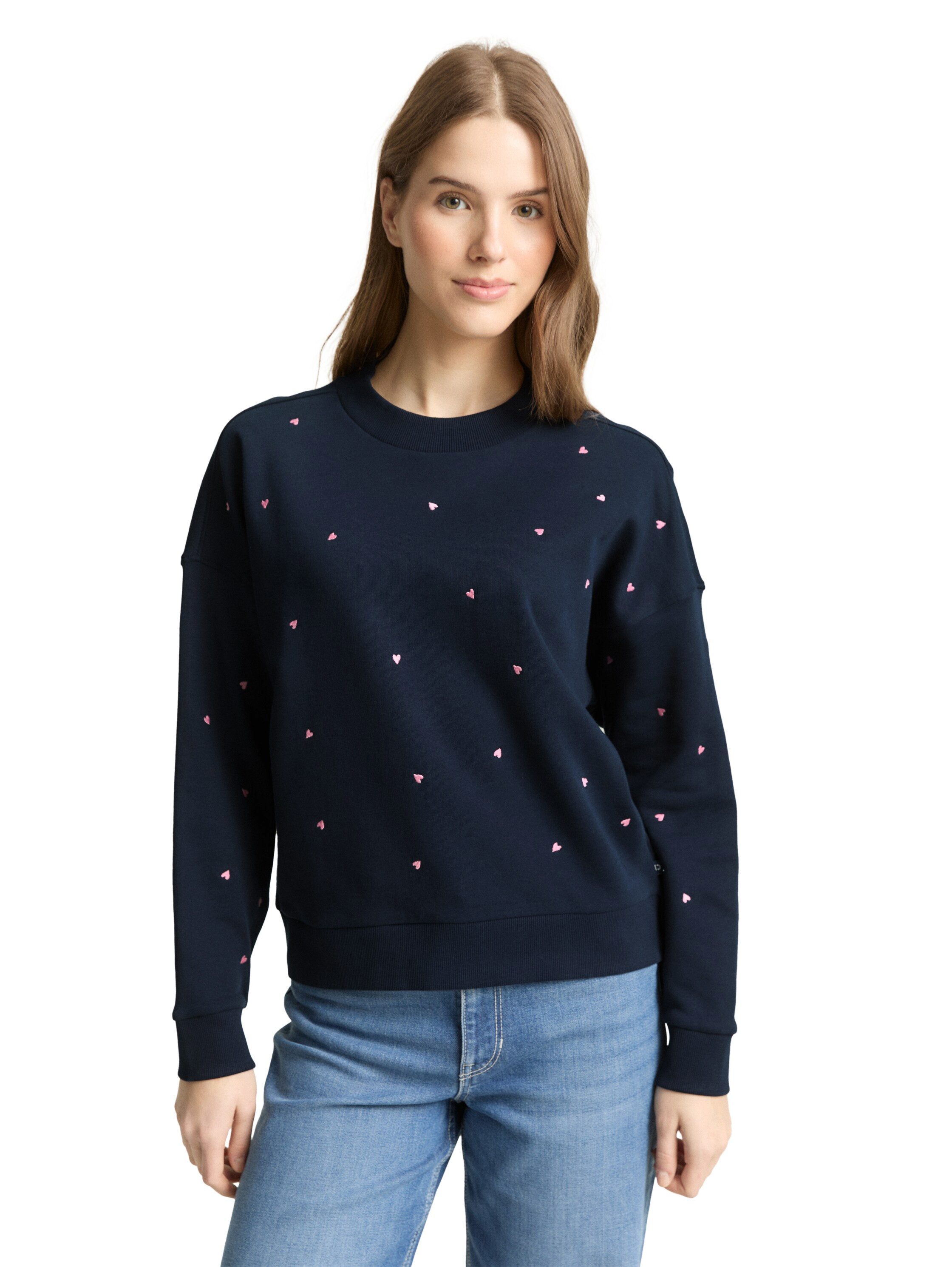 TOM TAILOR Denim Sweatshirt mit All-Over Print