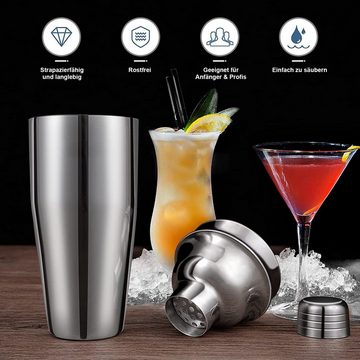 Vicbuy Cocktail Shaker Edelstahl 750ml Shaker Set, Edelstahl+Acryl, (30-tlg., 360° drehbar Displayständer, für Profis & Anfänger, für Bar Hausparty), Geschenk für Männer, Frauen, Freunde