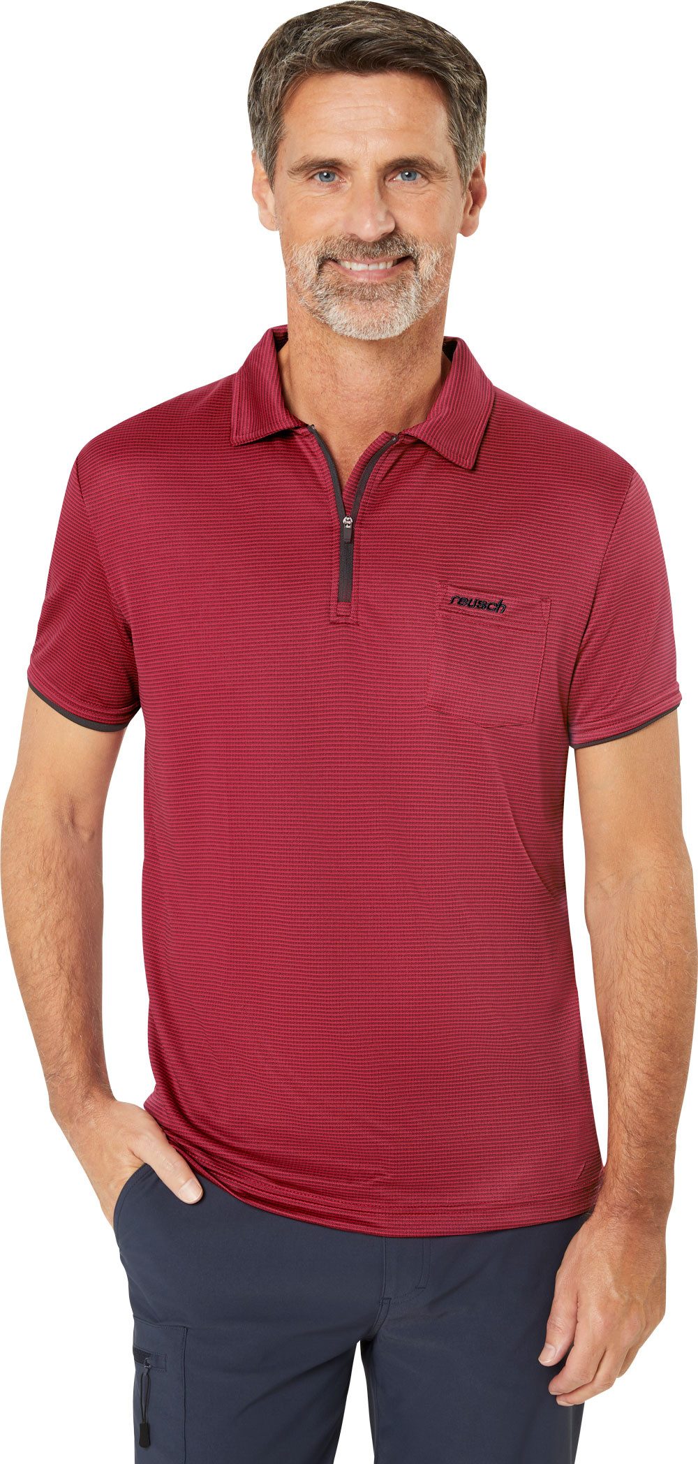 Reusch Funktionsshirt ultraleicht und mit praktischem Zipp-Polo-Kragen