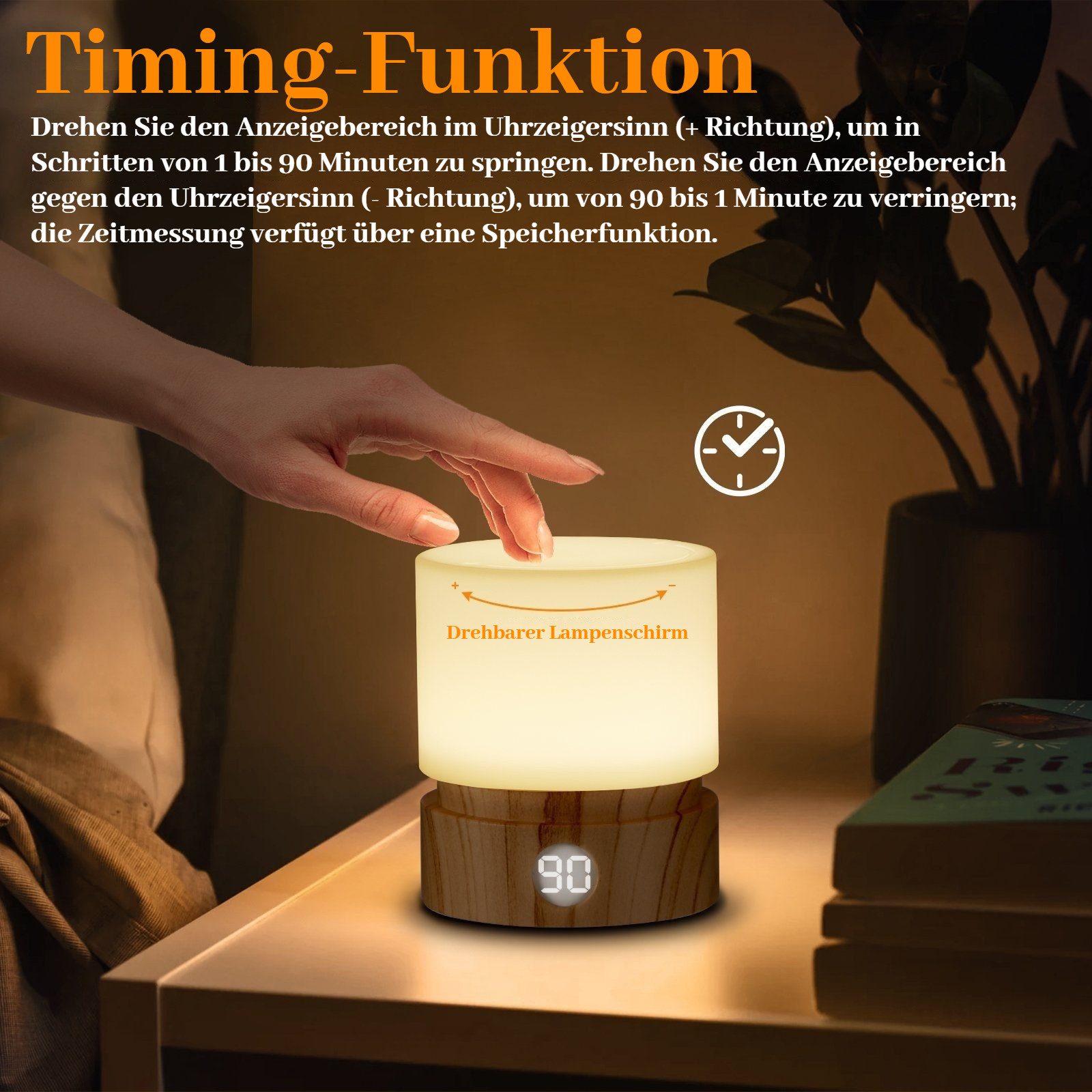 BlingBin LED Nachtlicht Nachttischlampe Dimmbar LED günstig online kaufen