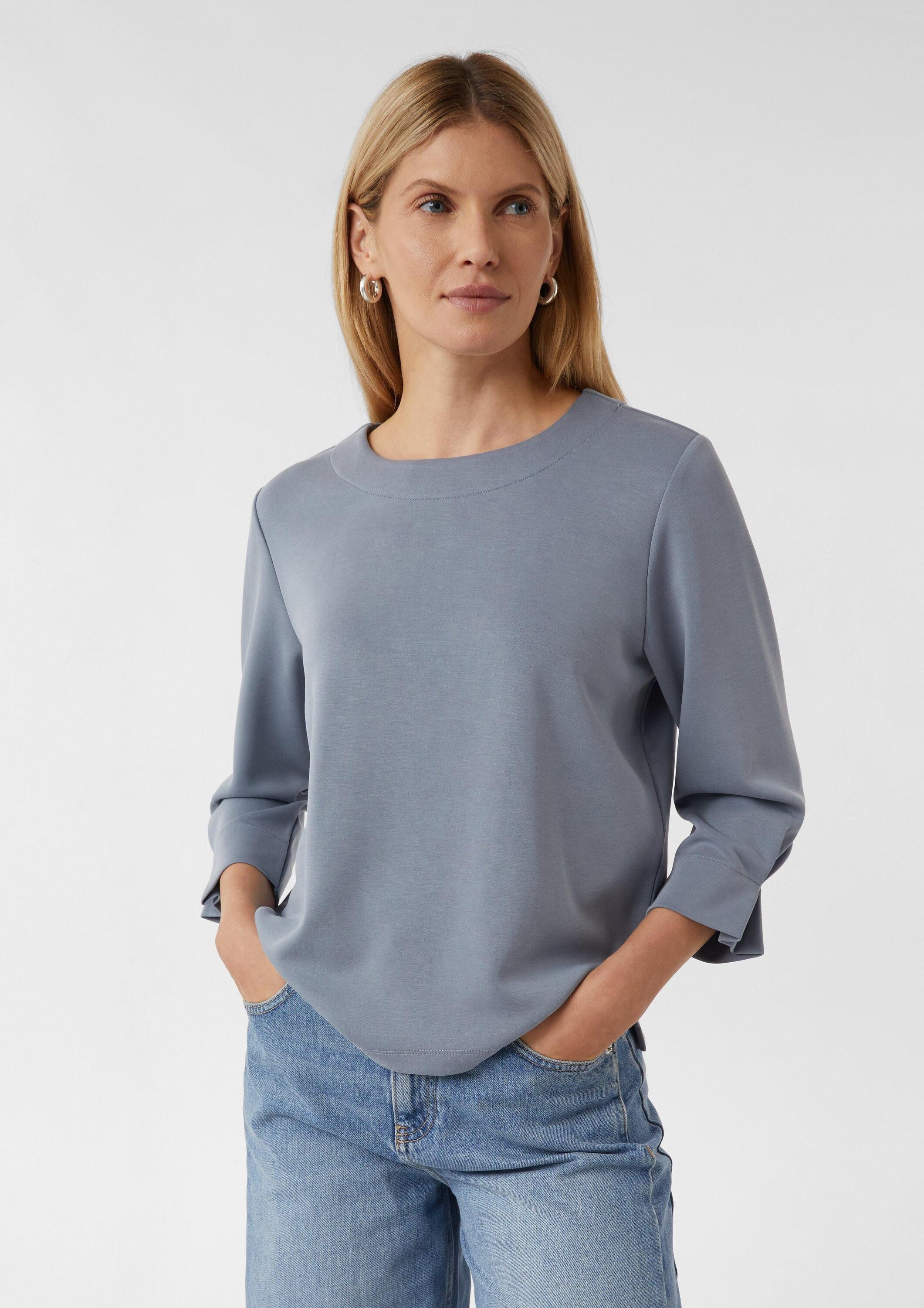 comma Sweatshirt Sweatshirt Weiches Sweatshirt mit 3/4-Ärmeln günstig online kaufen