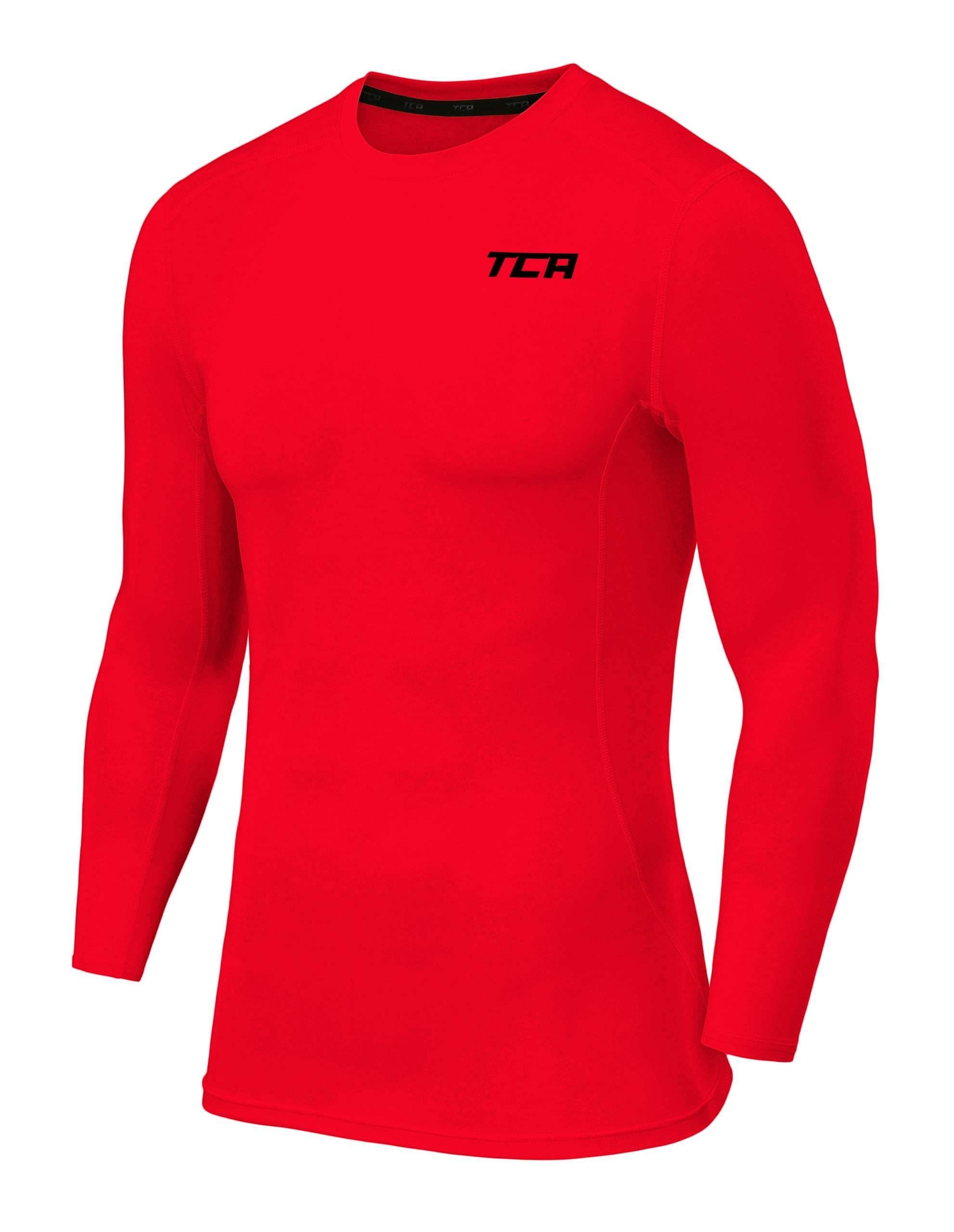 TCA Rot XL TCA Langarm Thermo Langarmshirt Herren Kompressionsshirt