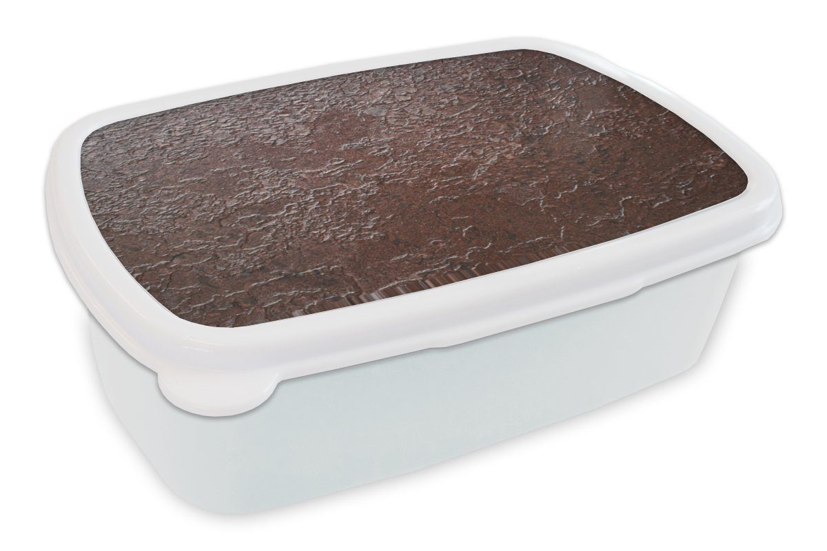 MuchoWow Lunchbox Rost - Industriell - Metall, Kunststoff, (2-tlg), Brotbox für Kinder und Erwachsene, Brotdose, für Jungs und Mädchen weiß