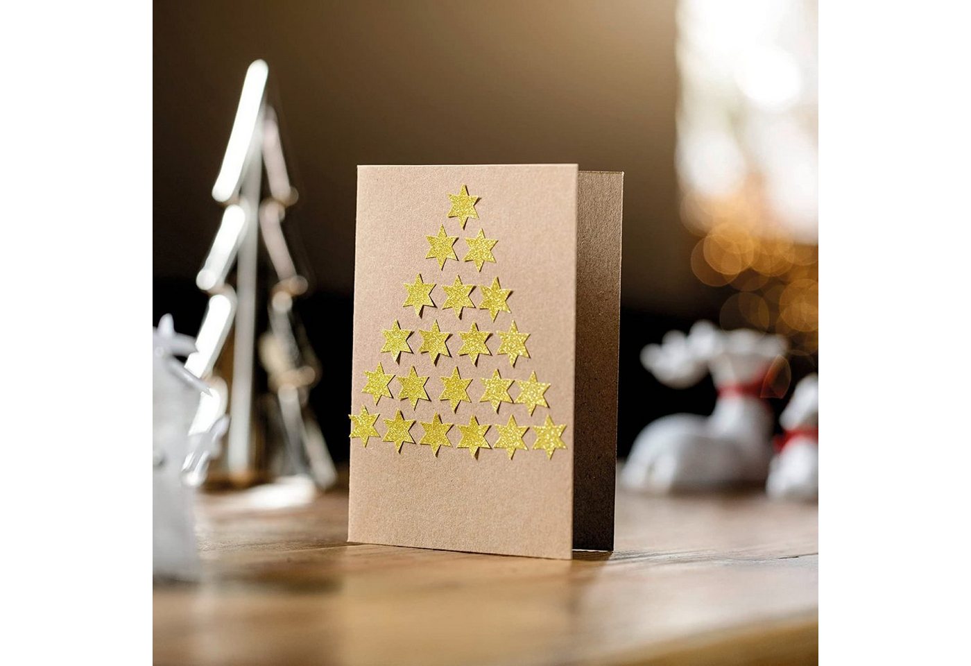 Thumbnail - Avery Zweckform Aufkleber AVERY Zweckform ZDesign Weihnachts-Sticker "Sterne", gold 52225