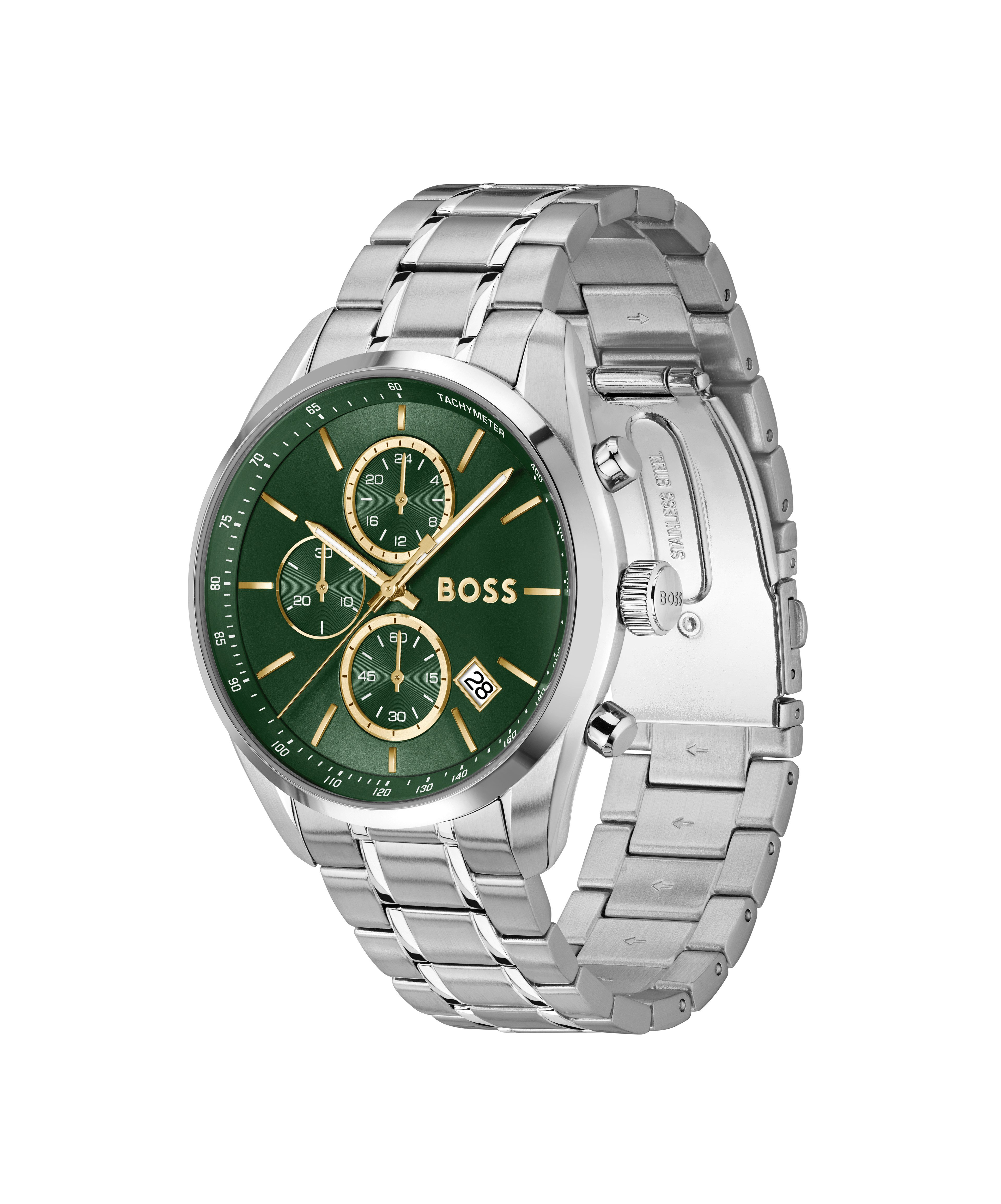 BOSS Quarzuhr GRAND PRIX 44 1514266, Armbanduhr, Herrenuhr, Edelstahlarmban günstig online kaufen