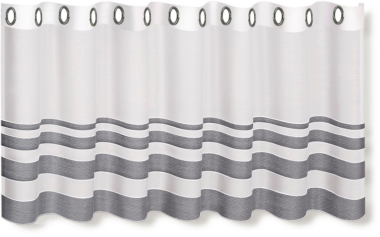 Gerster Scheibengardine Eskil (1 St), Ösen, halbtransparent, HxB: 50x140, mit modernem Streifen Design