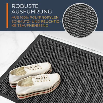 Fußmatte Fußmatte Schmutzfangmatte für Innen und Aussen, TIMELEOS, Höhe: 7 mm