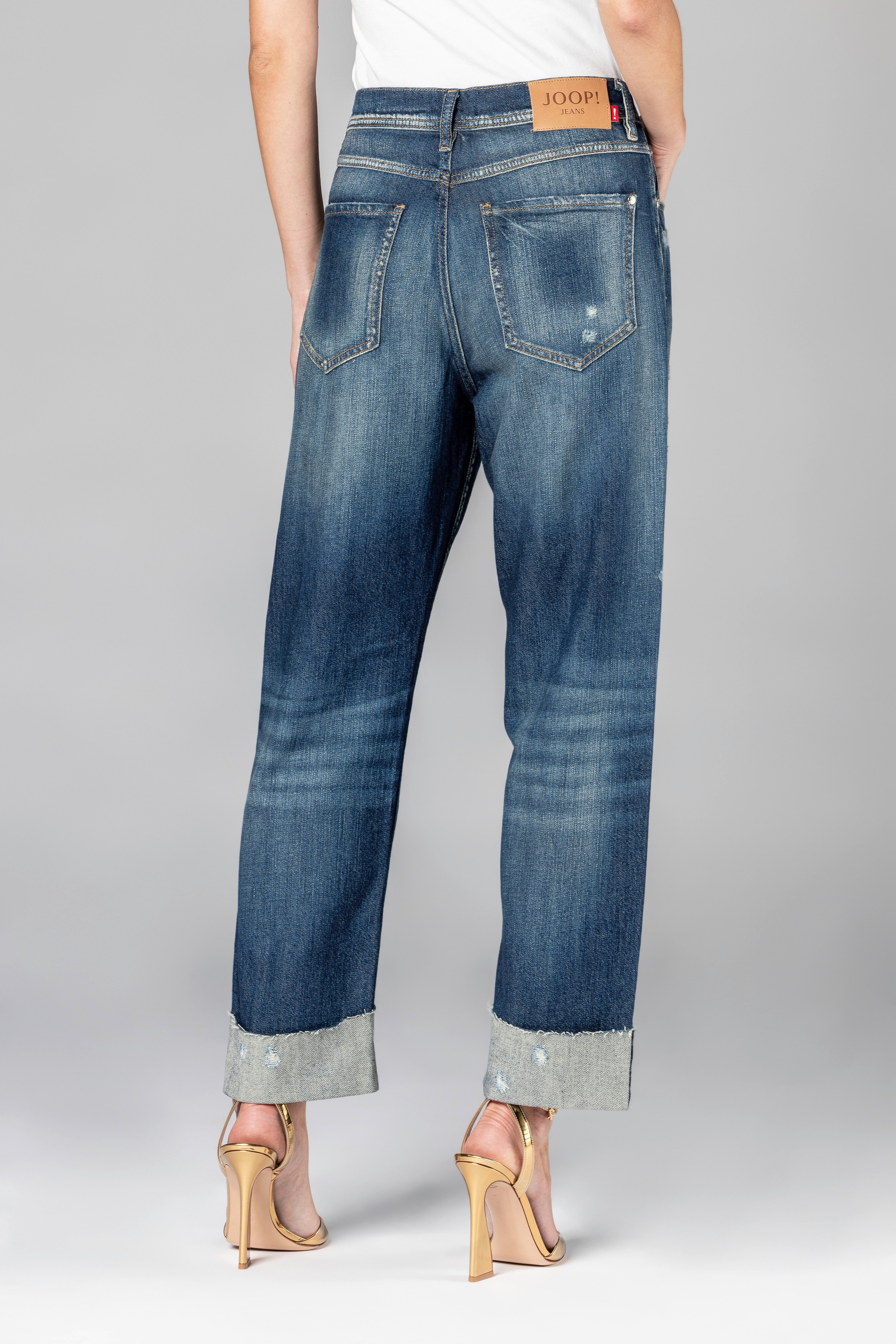 Joop Jeans Straight-Jeans Maike im Destroyed-Look, in leichtem Sommer-Denimstoff
