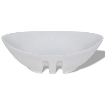 vidaXL Waschbecken »Keramik Waschbecken Keramikspülen Überlauf Oval 59 x 38,5 cm«