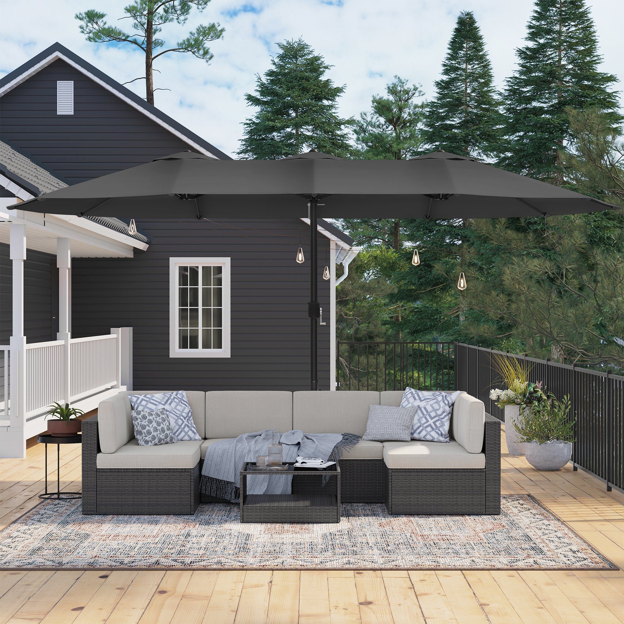 SONGMICS Sonnenschirm, LxB: 460x270 cm, extra günstig online kaufen