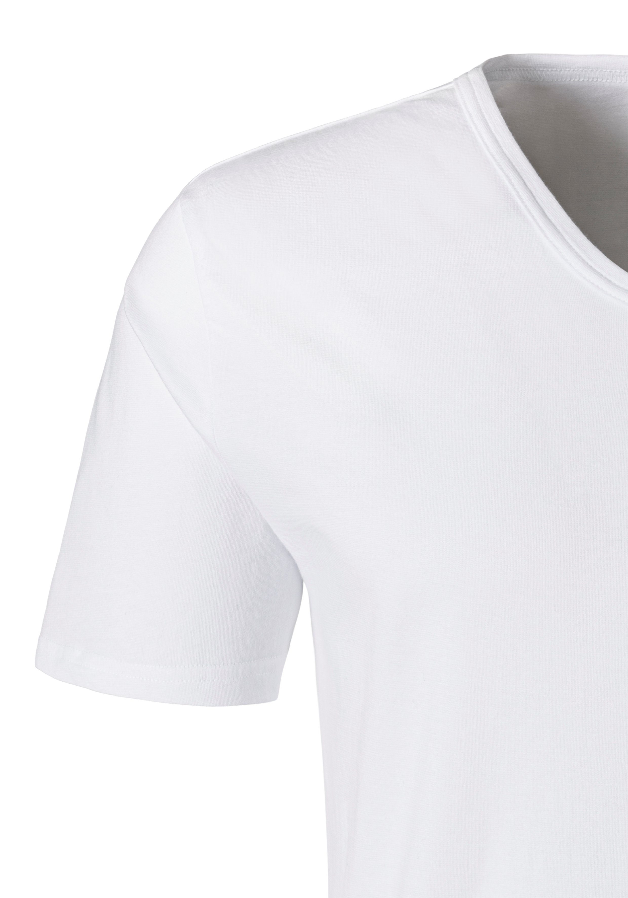 weiß V-Ausschnitt kleinem T-Shirt Logo, H.I.S Unterziehshirt (2-St) und mit Unterhemd,