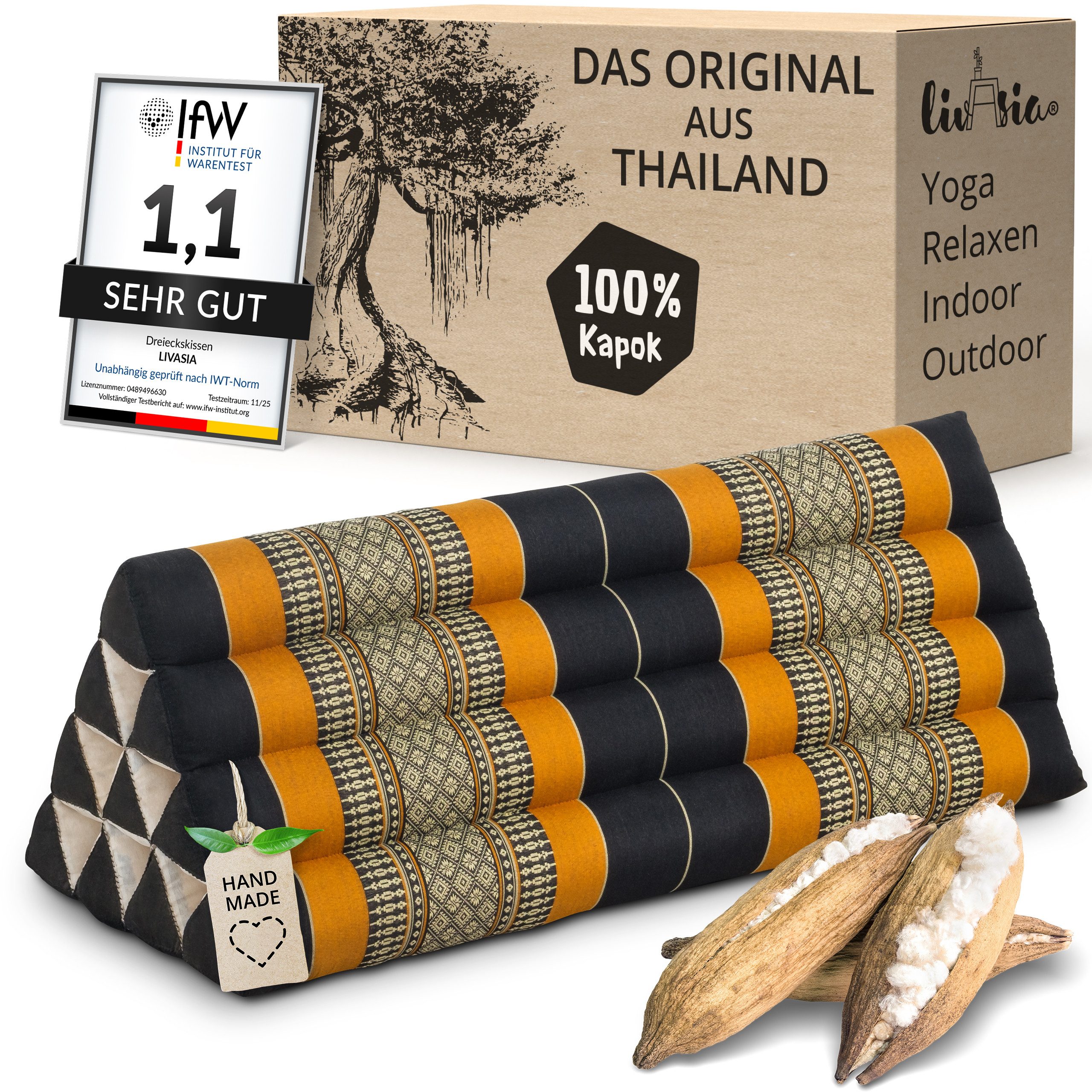 Keilkissen Dreieckskissen 80 cm breit (Classic) - 33x80x30cm -