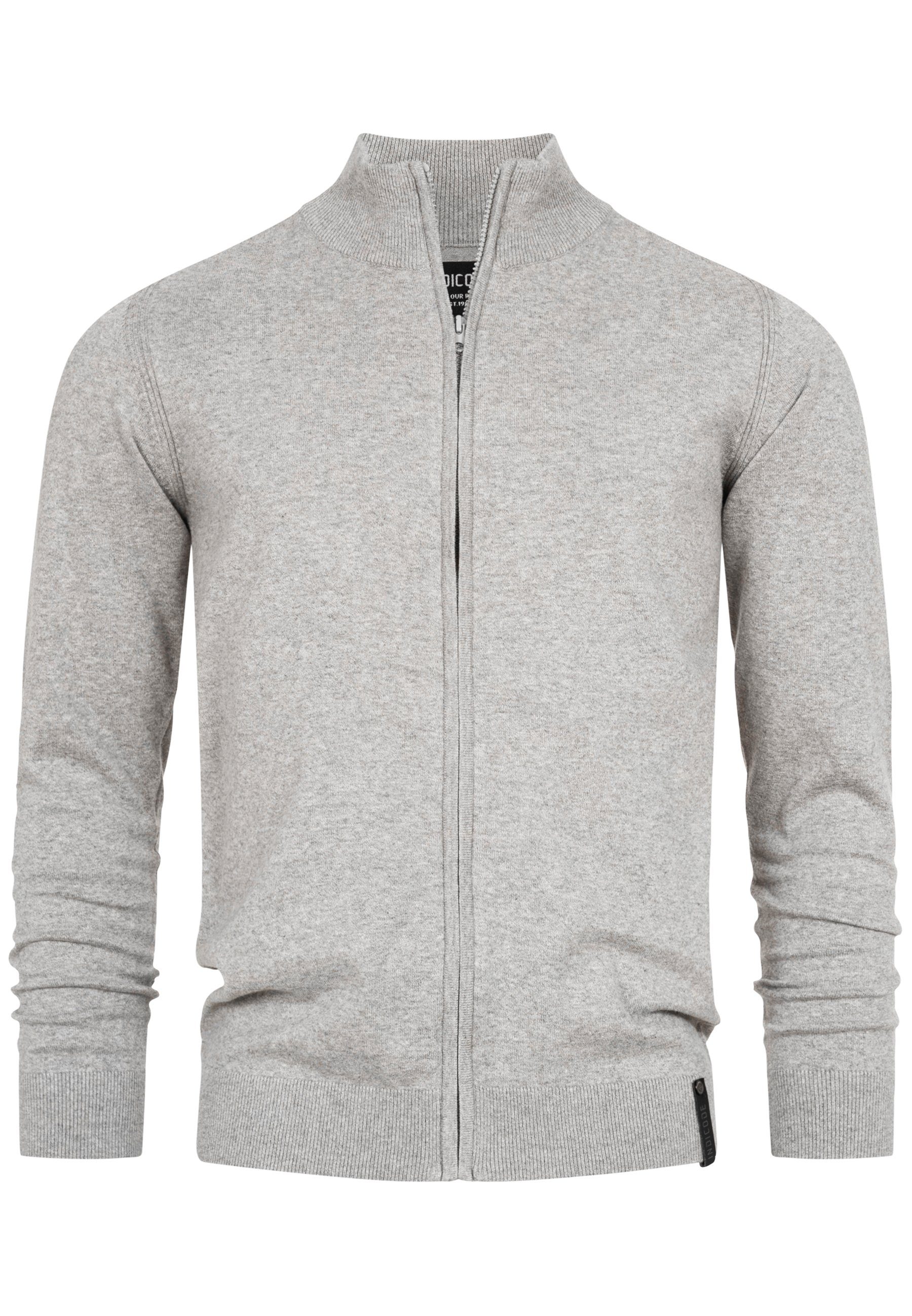 Indicode Strickjacke Lt Grey Lau Mix