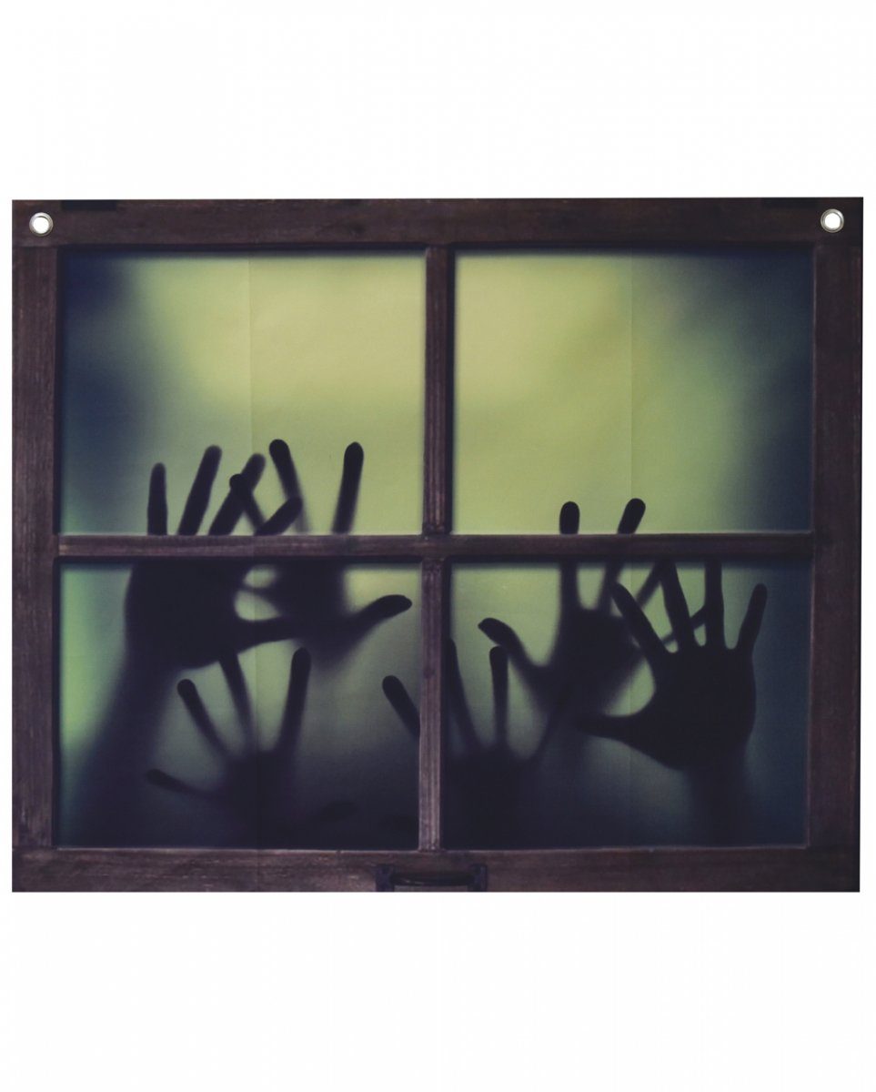 Dekofigur geisterhaften Schattenhänden Fenster Horror-Shop 60x4 mit Deko