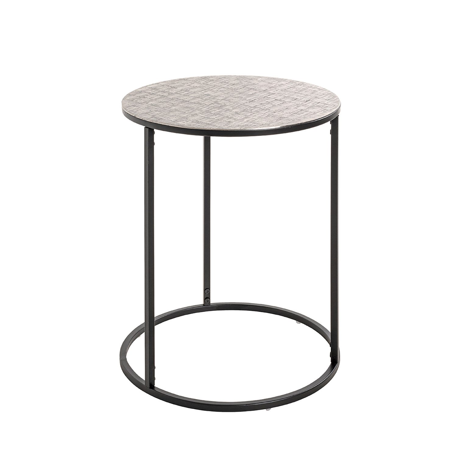 Beistelltisch Tisch - schwarz-silber aus Metall - H. 60cm - Wohnzimmertisch