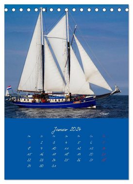 CALVENDO Wandkalender Unter Segeln (Tischkalender 2024 DIN A5 hoch), CALVENDO Monatskalender