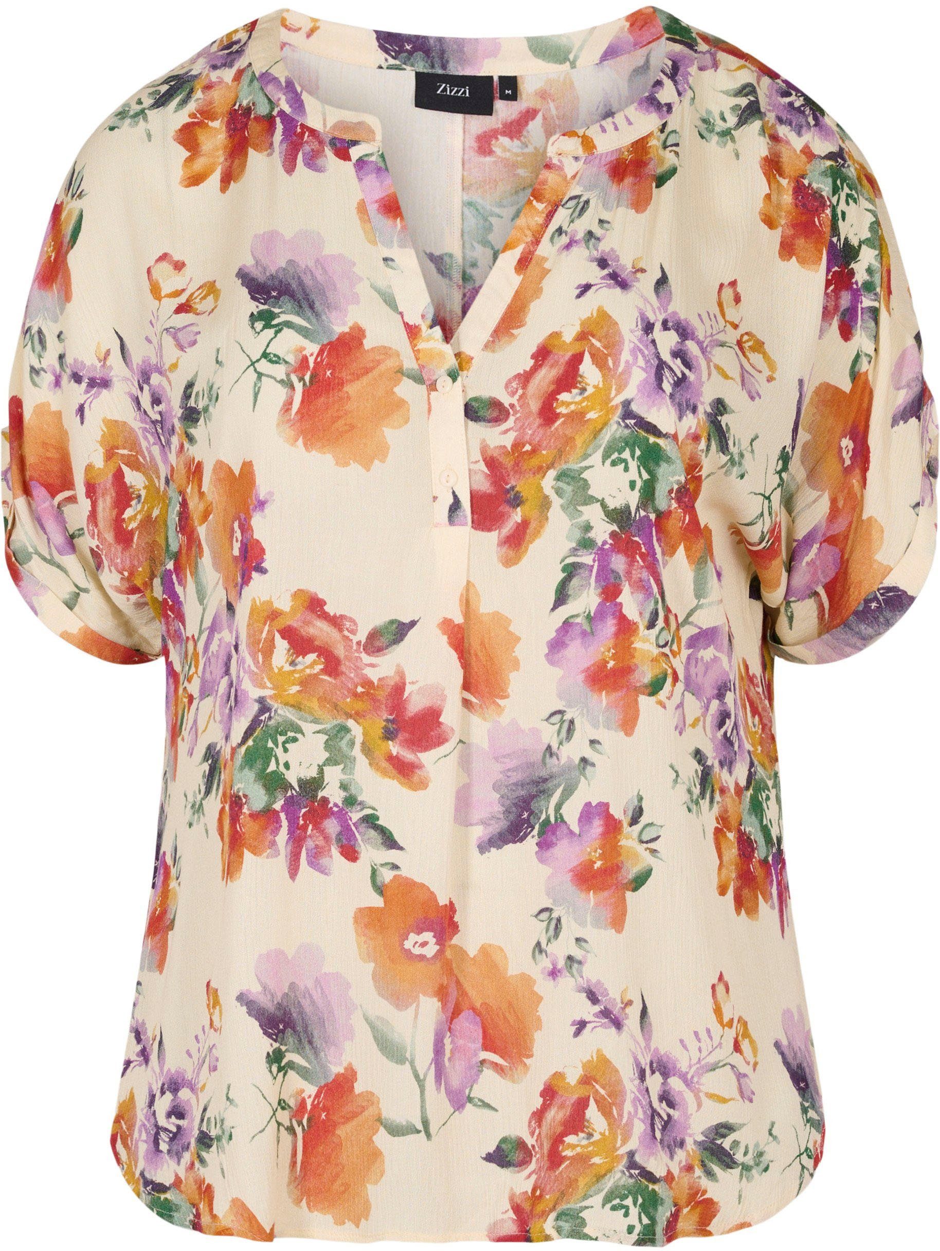 Zizzi Shirtbluse Zizzi VWISMA, angenehmer Stoff