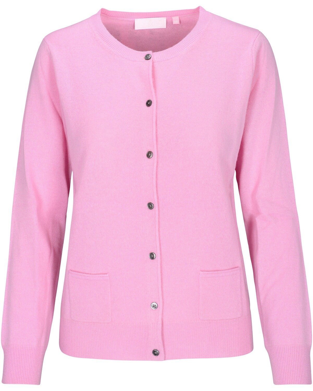 Brigitte von Schönfels Strickjacke Kaschmir Rundhals-Cardigan Rosa