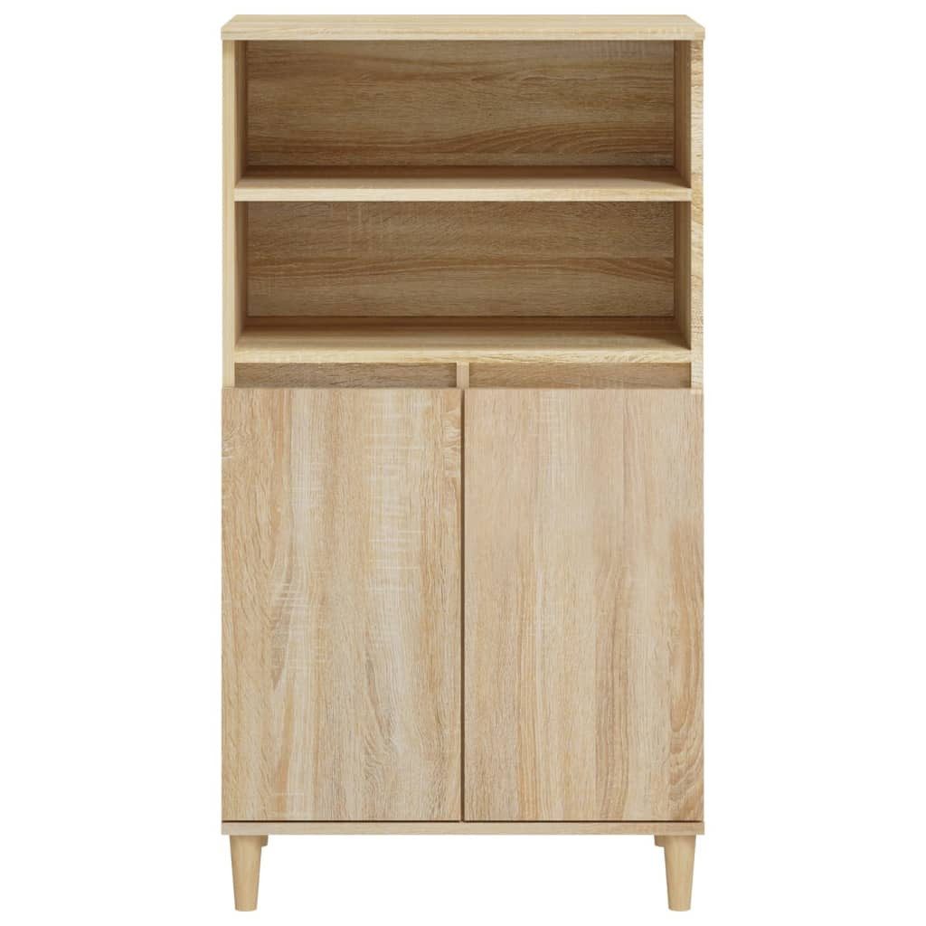 furnicato Highboard Sonoma-Eiche 60 x 36 x 110 cm aus Holzwerkstoff und (1 St)
