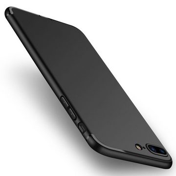 FITSU Handyhülle Ultra Slim Case für iPhone SE (2022) Schwarz, Ultradünne Handyschale Slim Case Cover Schutzhülle mit Kameraschutz