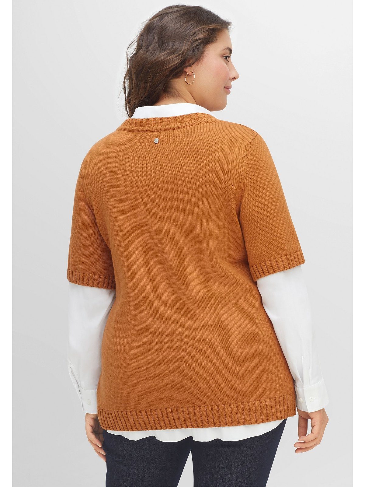 Sheego V-Ausschnitt-Pullover Große Größen aus reiner Baumwolle