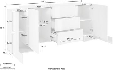 INOSIGN Sideboard Pillon, Breite 210 cm