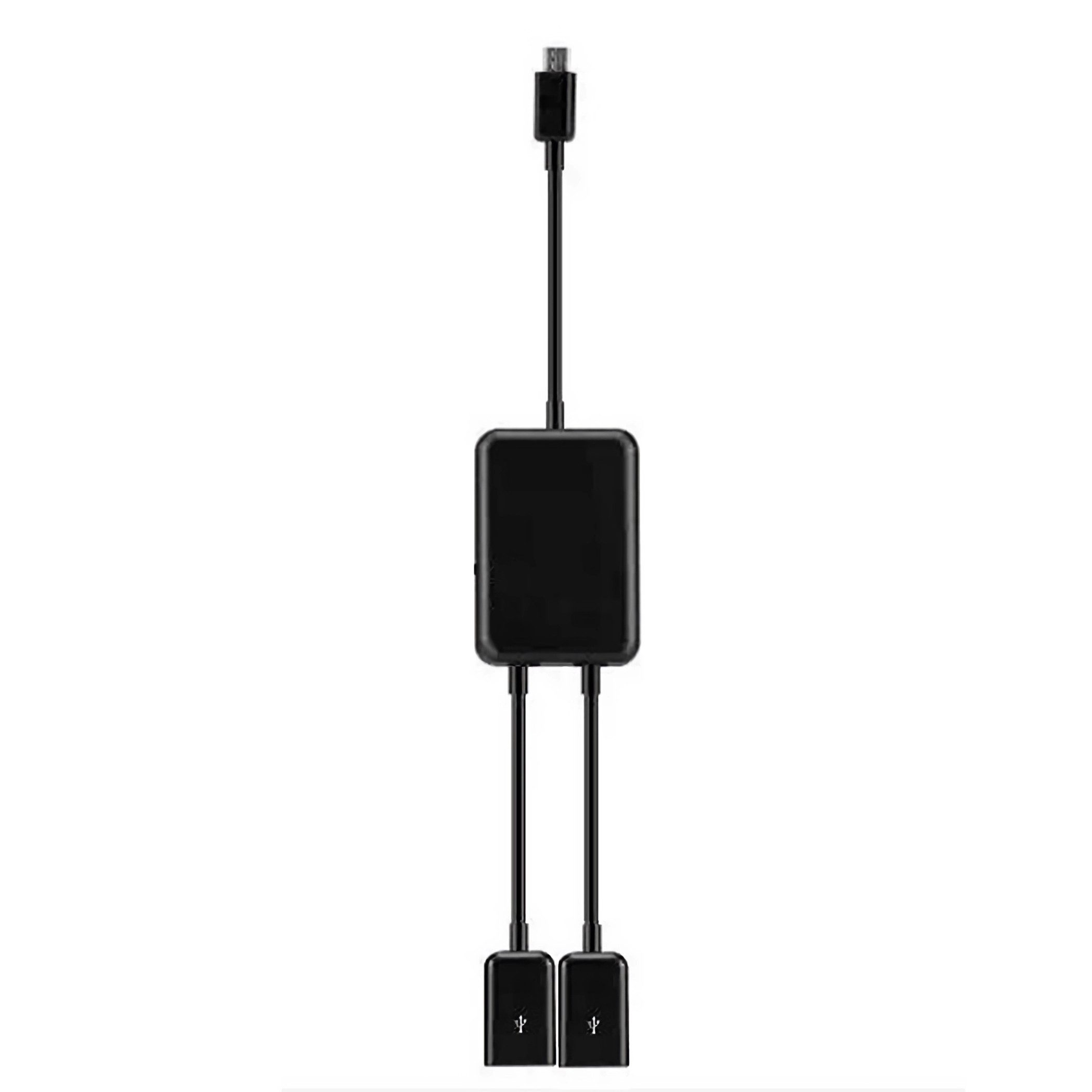 Bolwins F64 Micro USB OTG Adapter auf 2x USB-A Buchse 19cm Smartphone-Kabel, Micro-USB Stecker, 2x USB 2.0 A (19 cm), OTG Funktion, Plug and Play – Bild 3 von 5