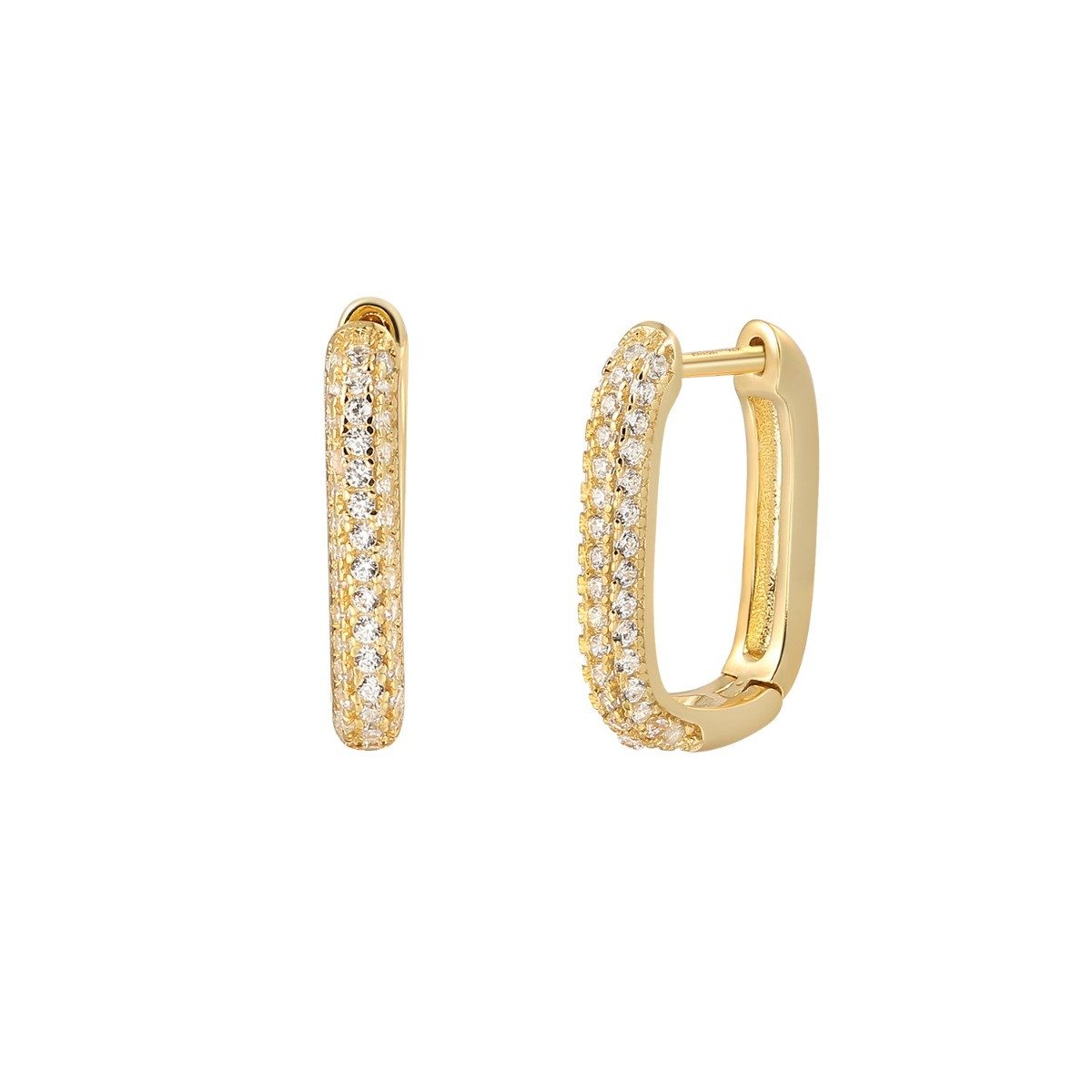 XENOX Paar Creolen Creolen Ohrringe Damen Duo Link Zirkonia Vergoldet XS914 günstig online kaufen