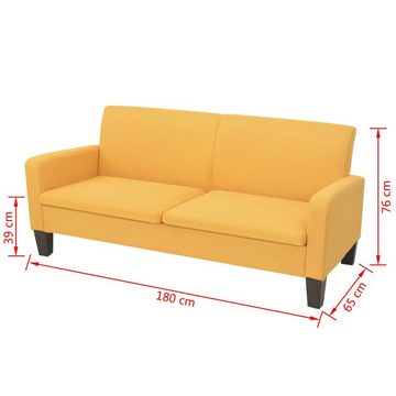 vidaXL Sofa 3-Sitzersofa 180 x 65 x76 cm Gelb